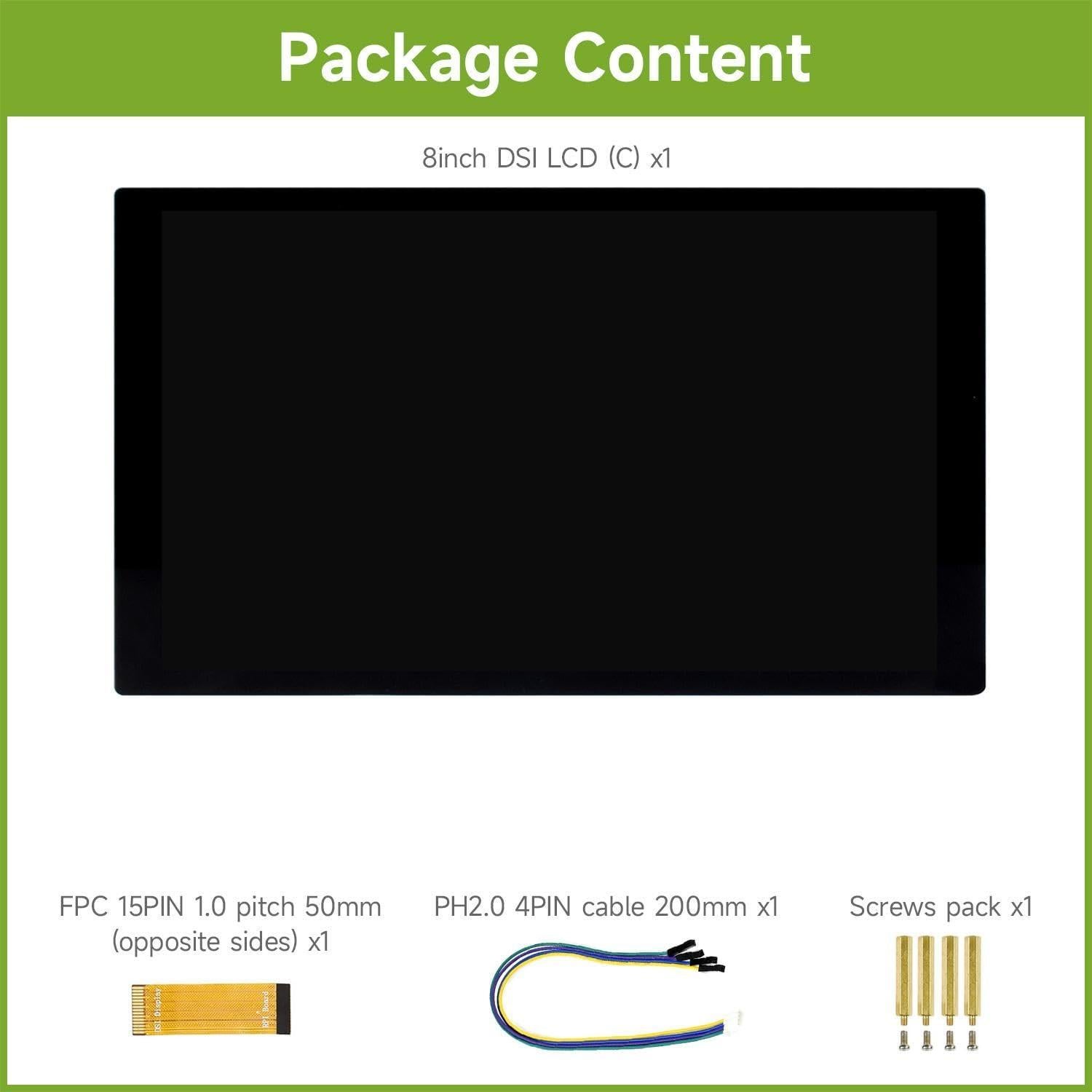 Pantalla Táctil Capacitiva IPS 8" Waveshare 1280x800 DSI