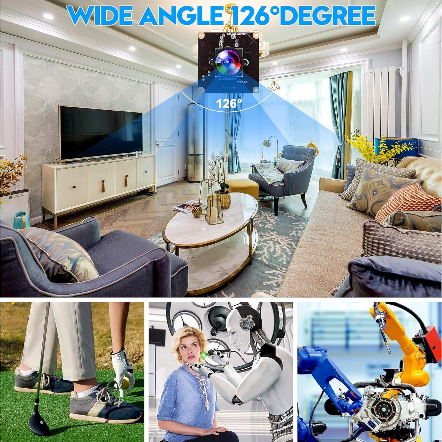 Cámara USB IFWATER 2MP 90fps Obturador Global 1200P