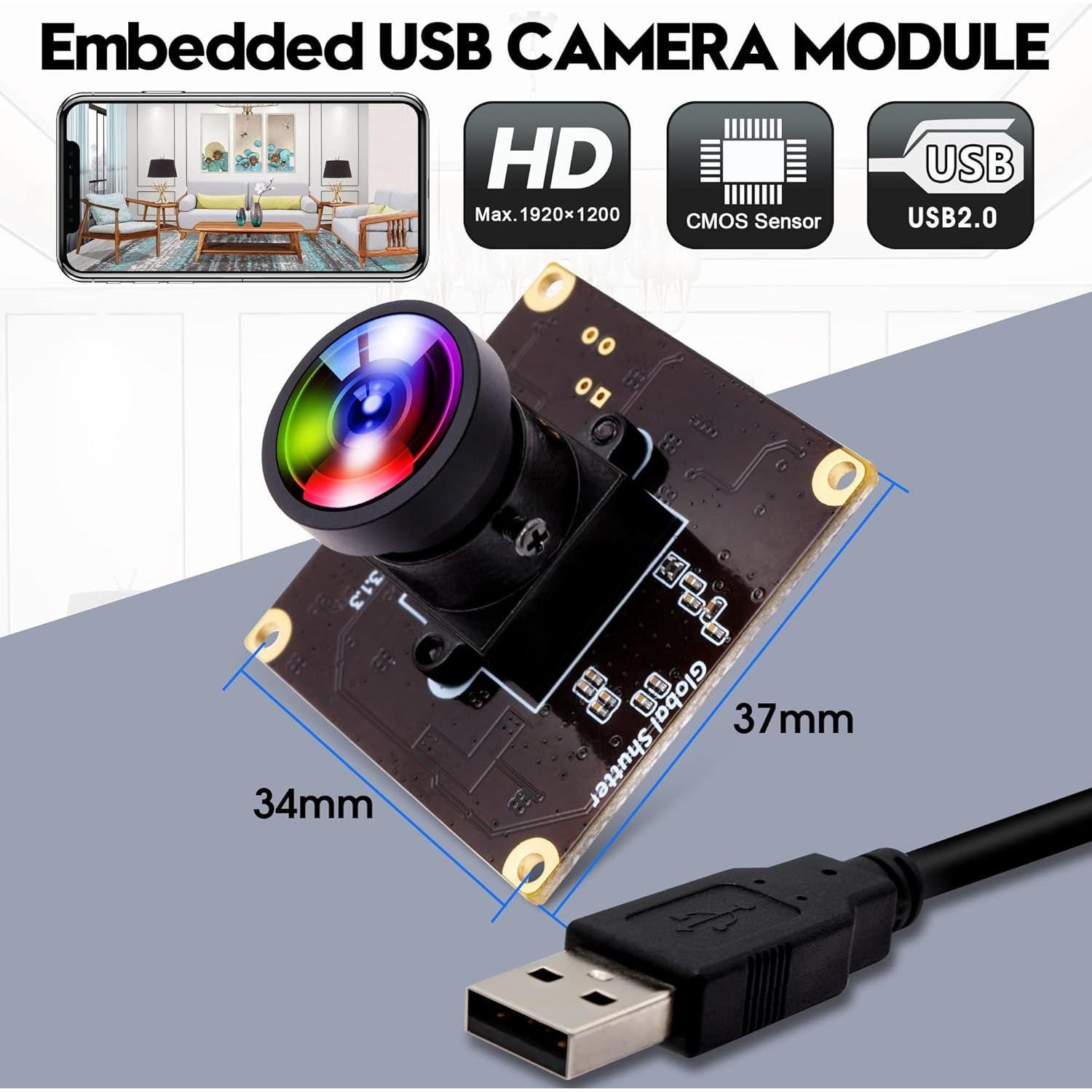 Cámara USB IFWATER 2MP 90fps Obturador Global 1200P