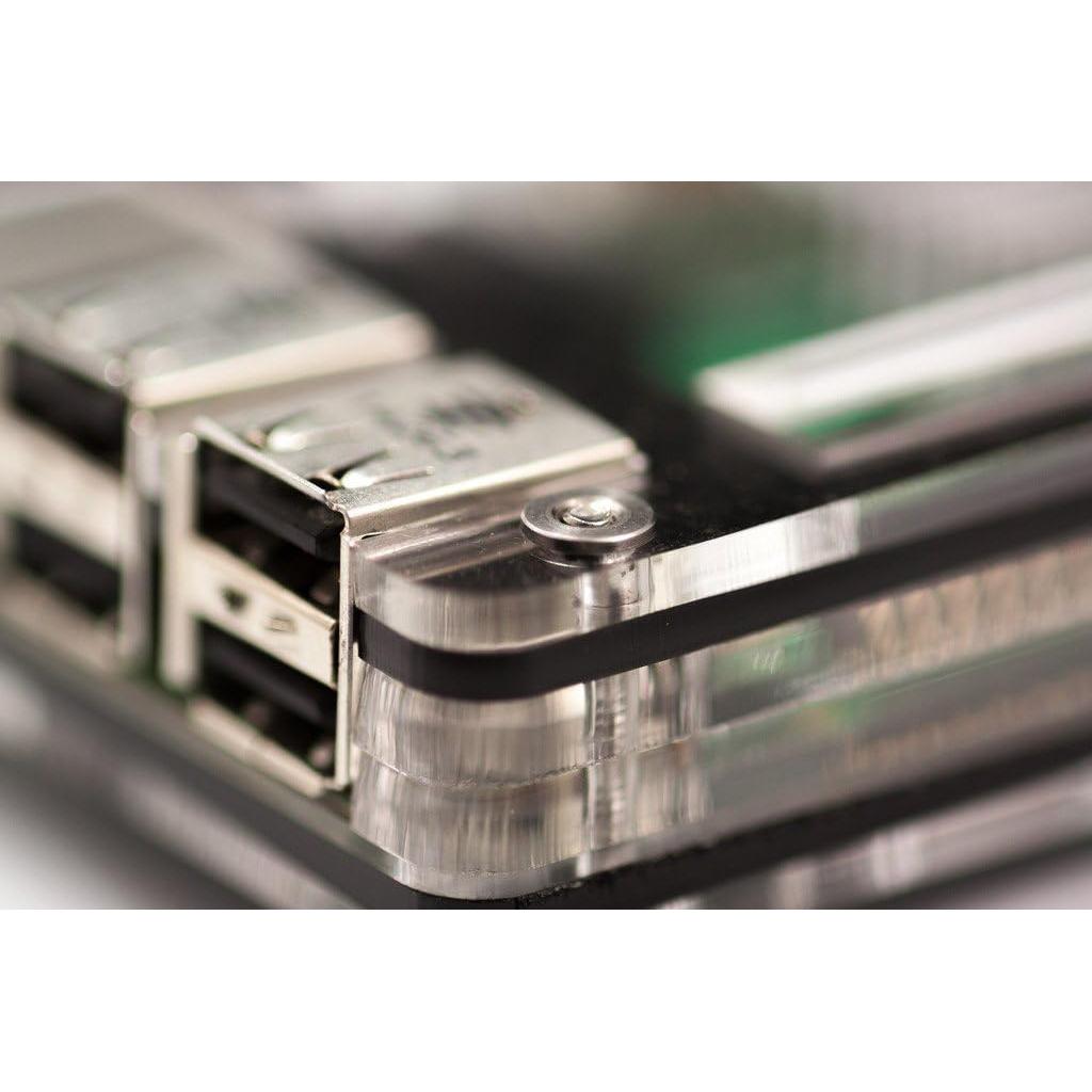 Carcasa C4Labs Hielo Negro para Raspberry Pi 3B+, 3, 2, B+