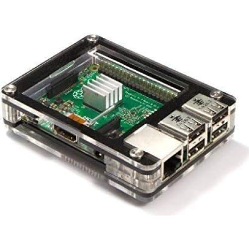 Carcasa C4Labs Hielo Negro para Raspberry Pi 3B+, 3, 2, B+