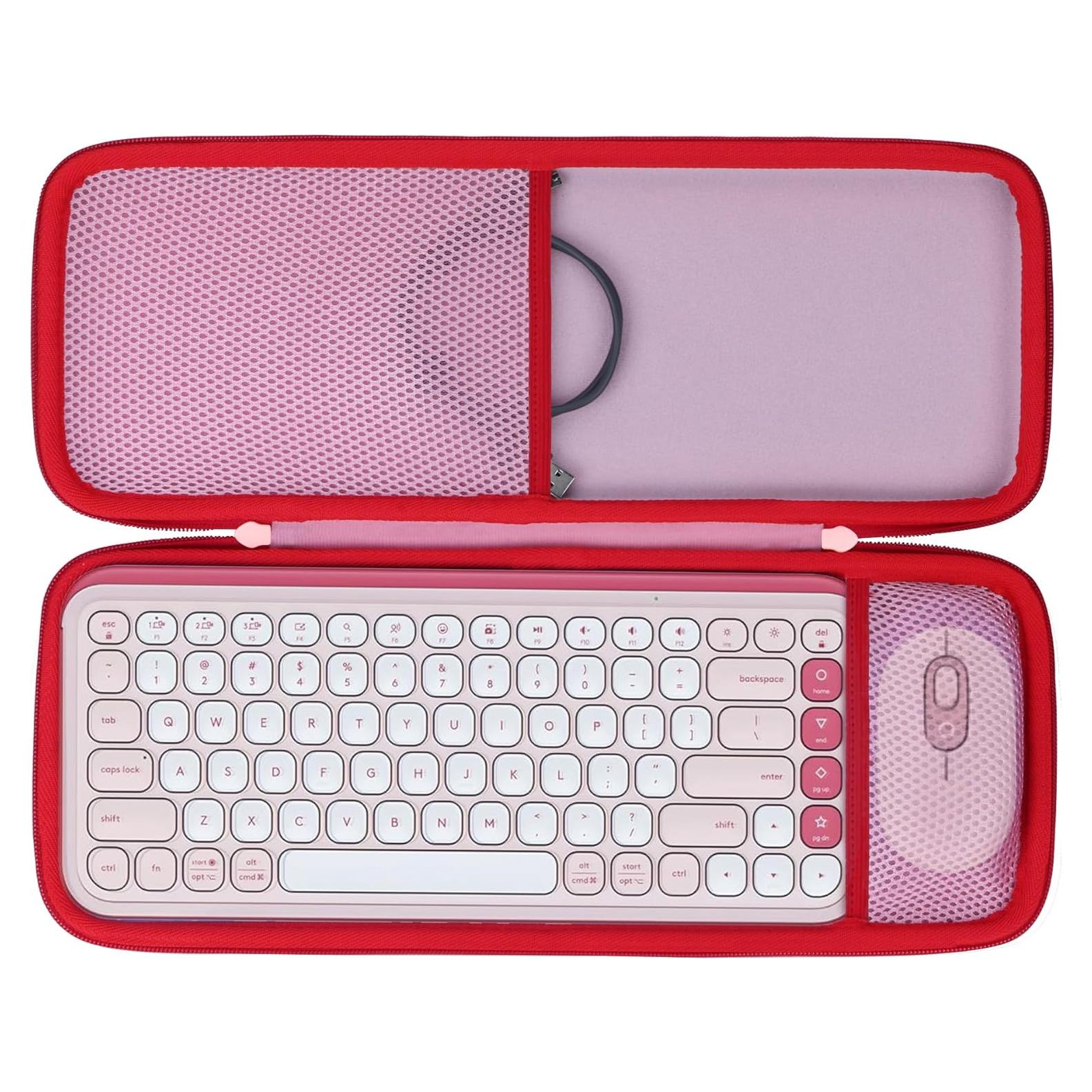 Funda de Almacenamiento Lebakort Rosa para Teclado y Ratón Logitech POP ICON
