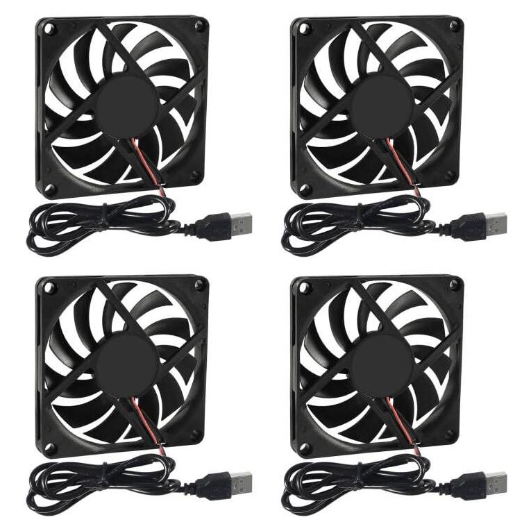 Paquete de 4 Ventiladores USB UMLIFE 80x80x10mm 5V Silenciosos