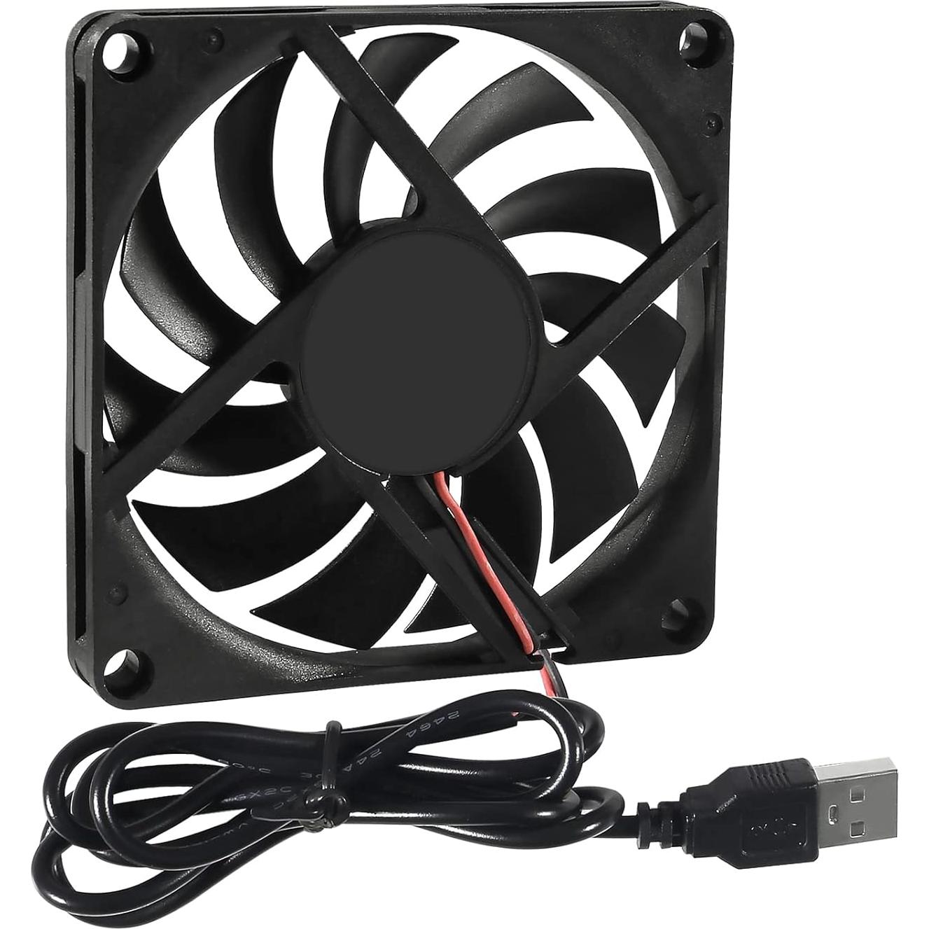 Paquete de 4 Ventiladores USB UMLIFE 80x80x10mm 5V Silenciosos