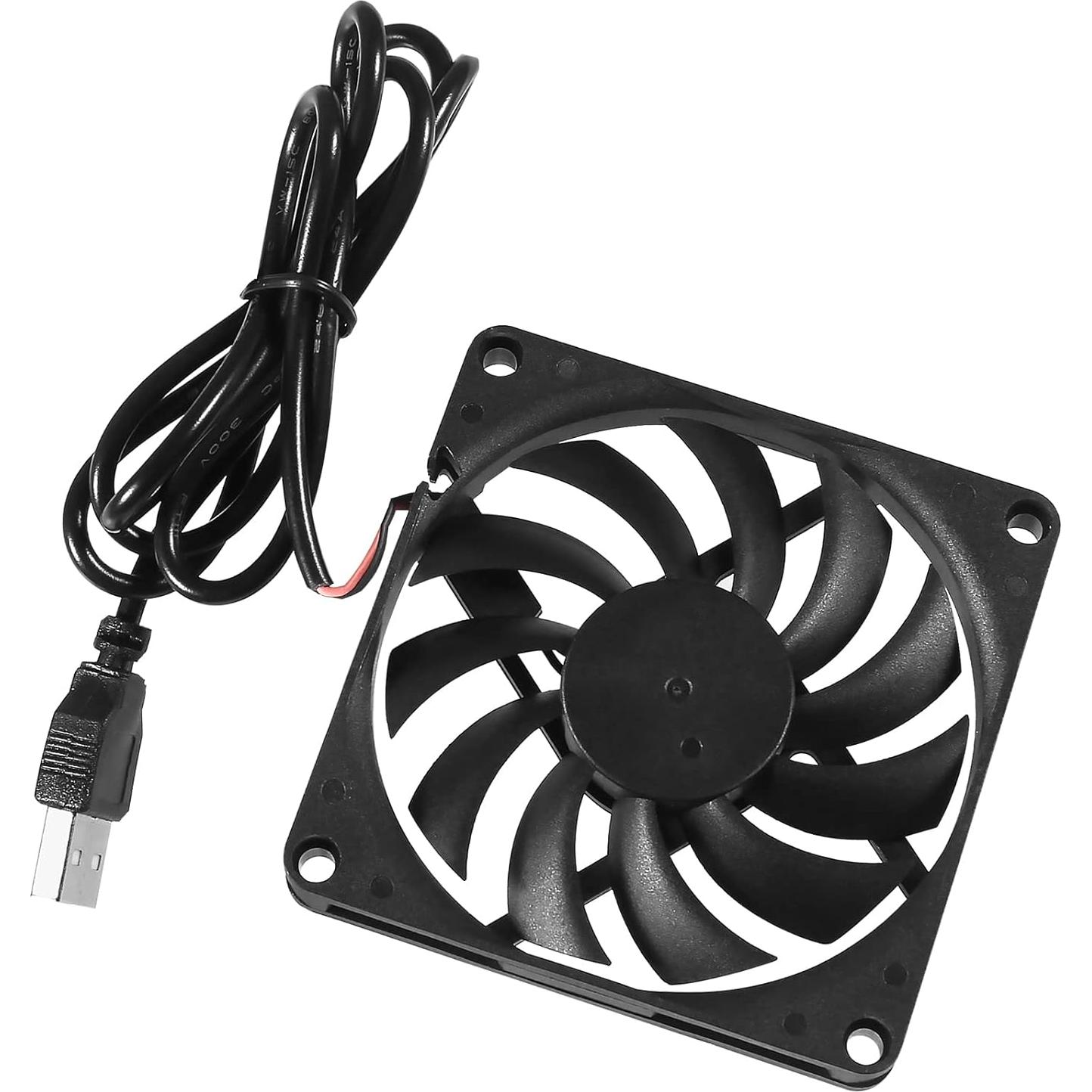 Paquete de 4 Ventiladores USB UMLIFE 80x80x10mm 5V Silenciosos