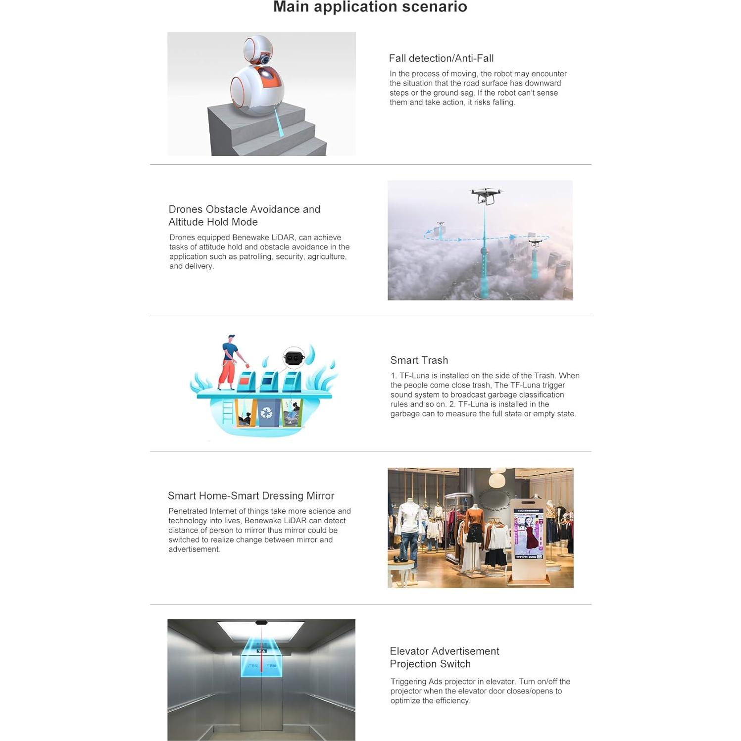 Sensor LiDAR TF-Luna SmartFly 0.2-8m Precisión 6cm