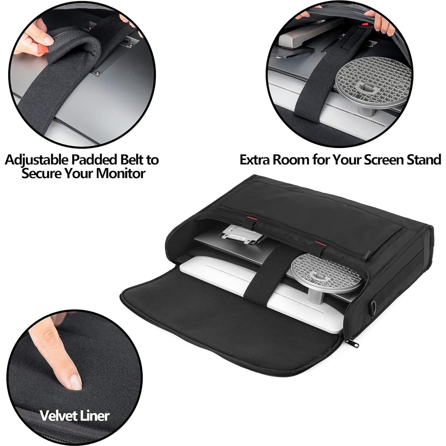 Funda Acolchada para Monitor Trunab 24" Negro - Soporta 2 Pantallas