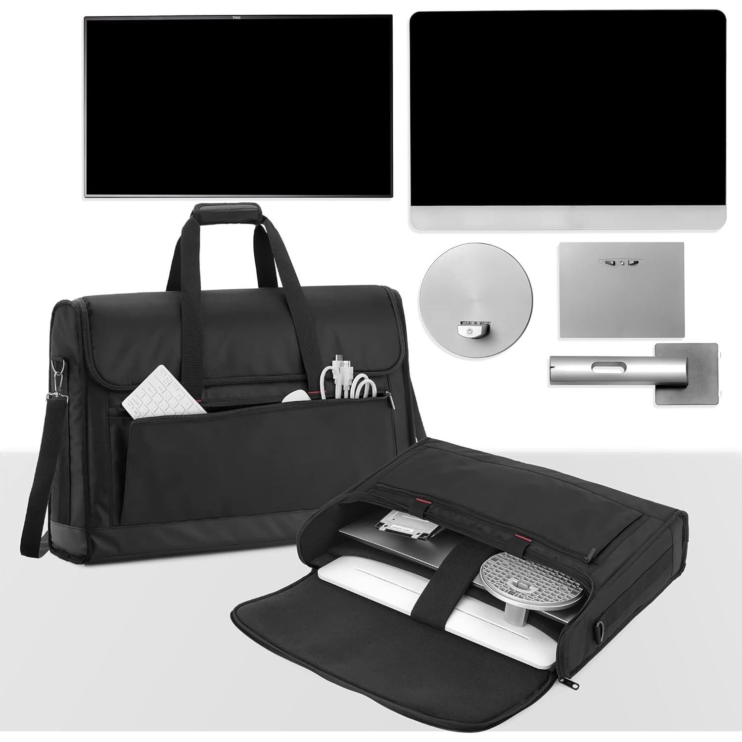 Funda Acolchada para Monitor Trunab 24" Negro - Soporta 2 Pantallas