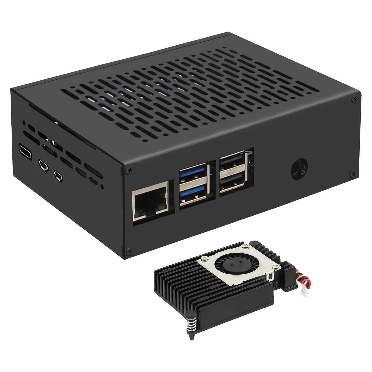 Caja de Metal Geekworm X1011-C1 con Enfriador Activo H505 para Raspberry Pi 5