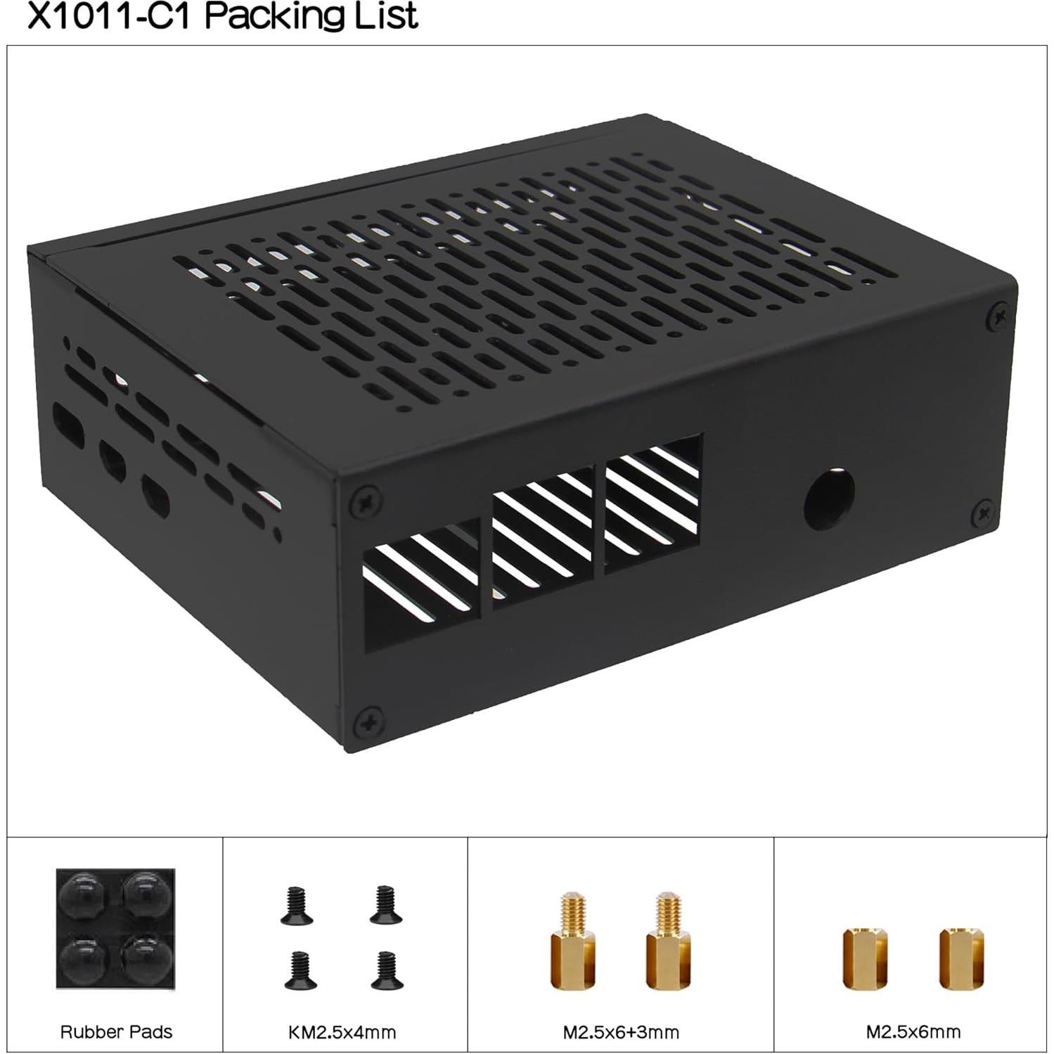 Caja de Metal Geekworm X1011-C1 con Enfriador Activo H505 para Raspberry Pi 5