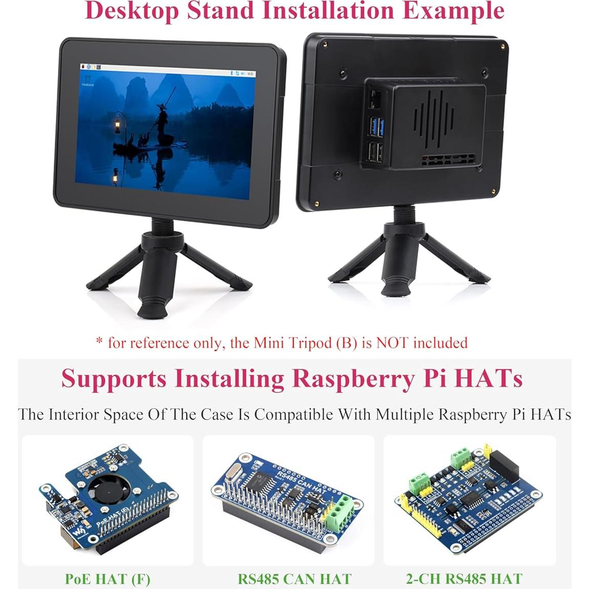 Funda Protectora Raspberry Pi 5 y Pantalla Táctil 7"