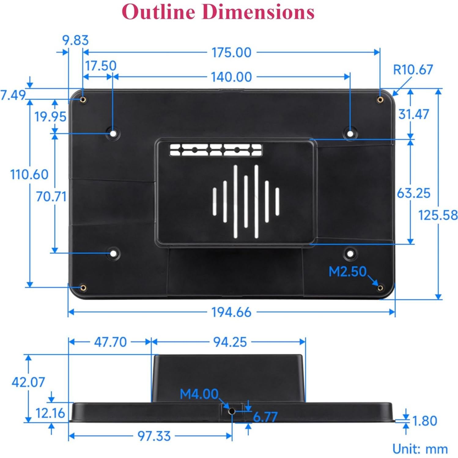 Funda Protectora Raspberry Pi 5 y Pantalla Táctil 7"