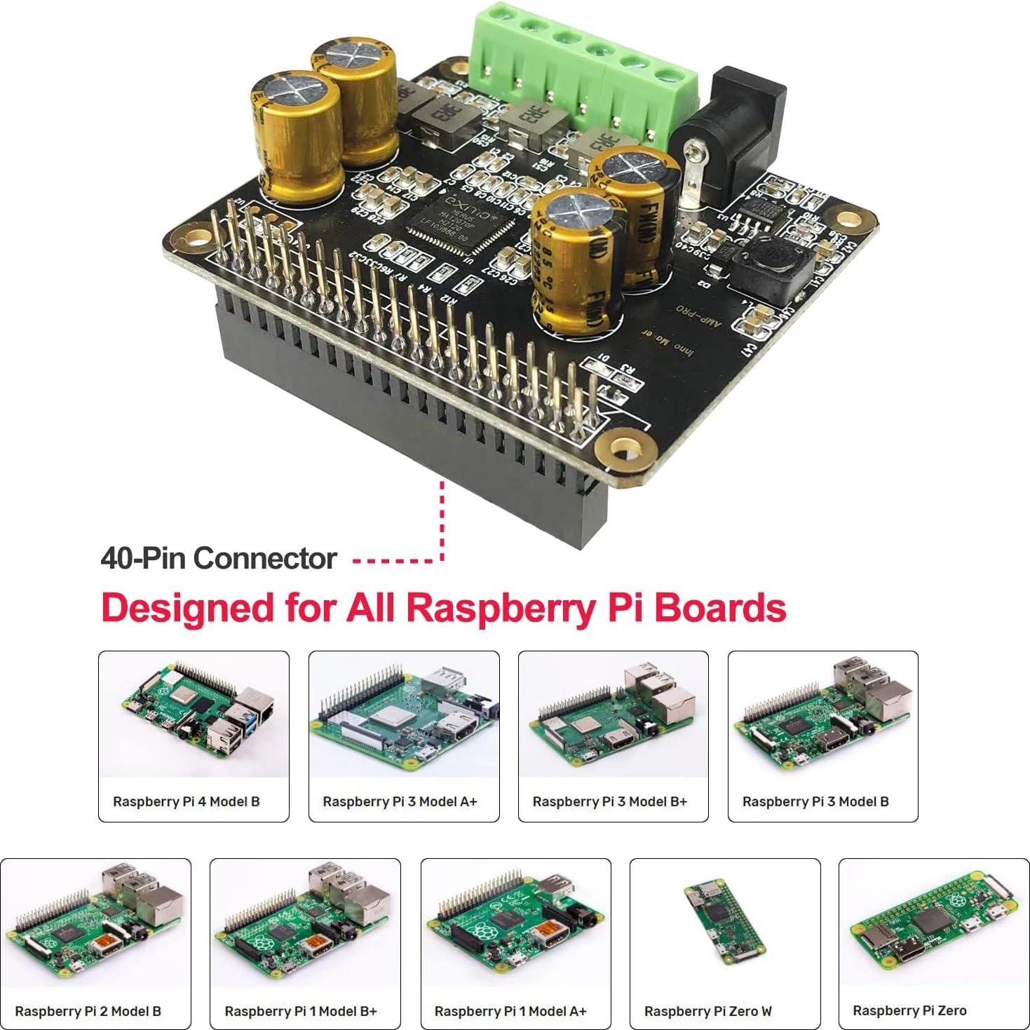 Amplificador de Audio InnoMaker HiFi AMP Pro V2 2x80W para Raspberry Pi