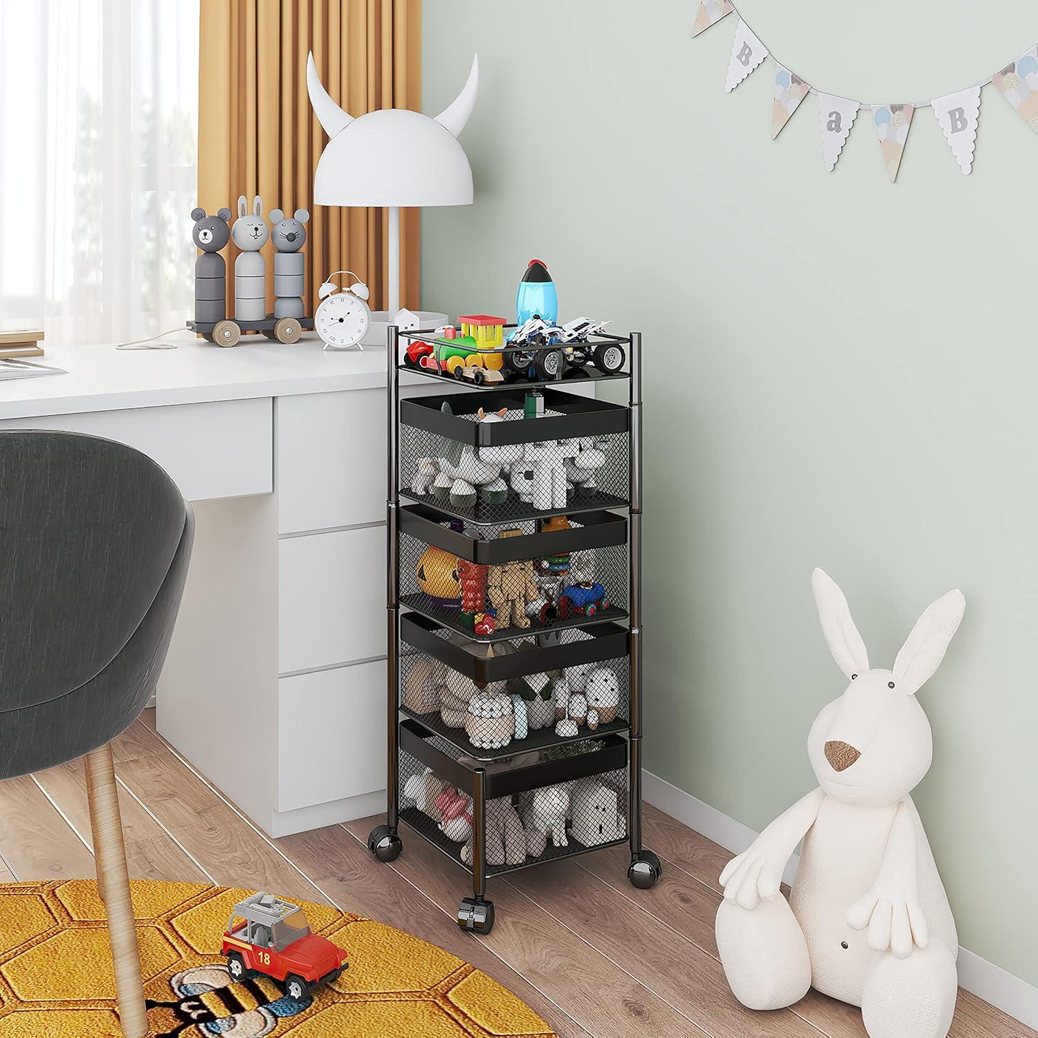 Estante de Almacenamiento Rotatorio xinyourui 4 Niveles Negro