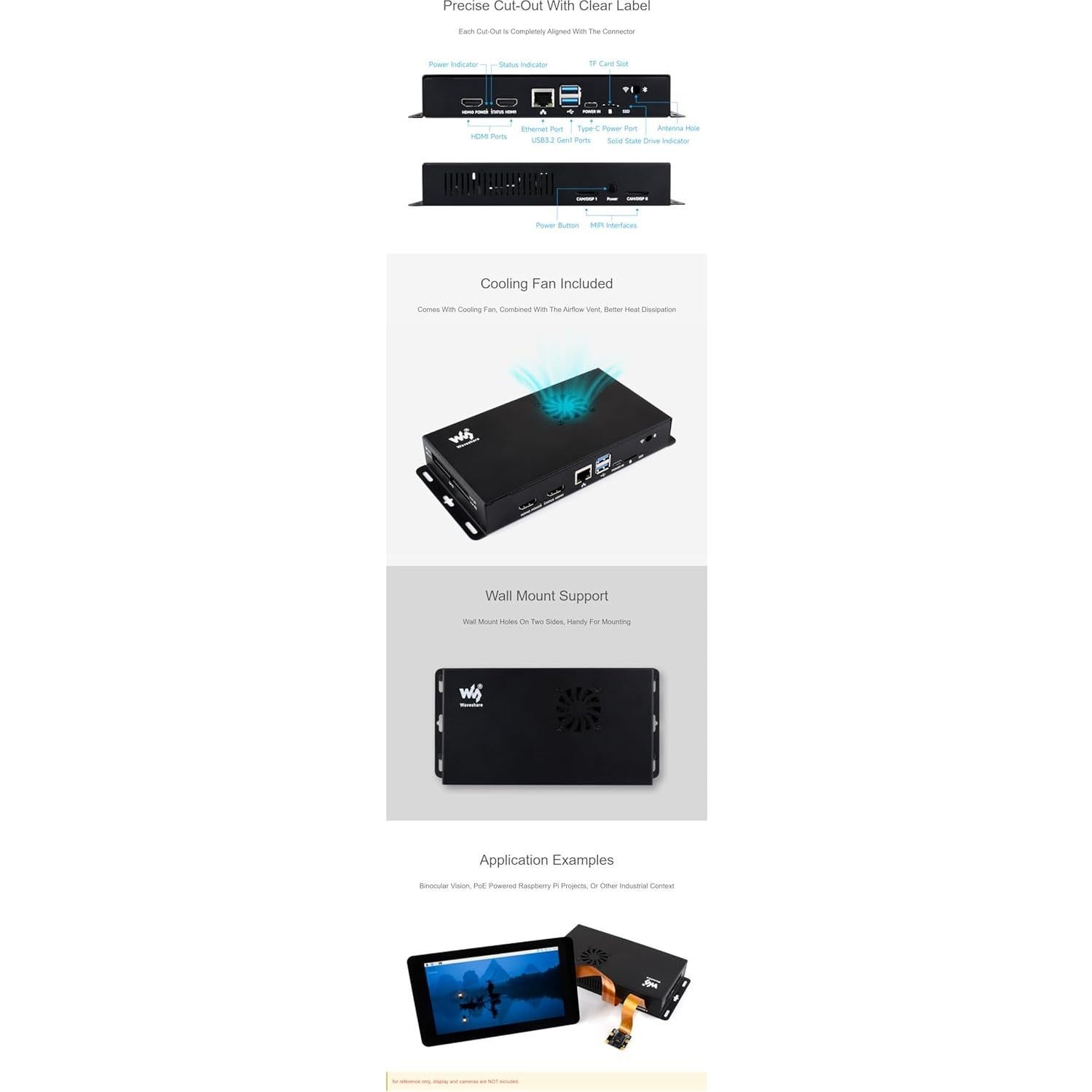 Caja de Metal para Raspberry Pi 5 Coolwell con Ventilador