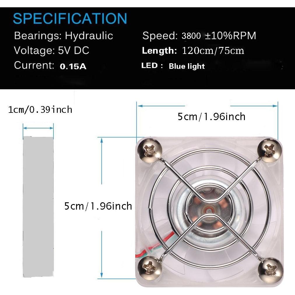 Ventilador USB 50mm WGMHEFUN con Control de Velocidad 4200 RPM