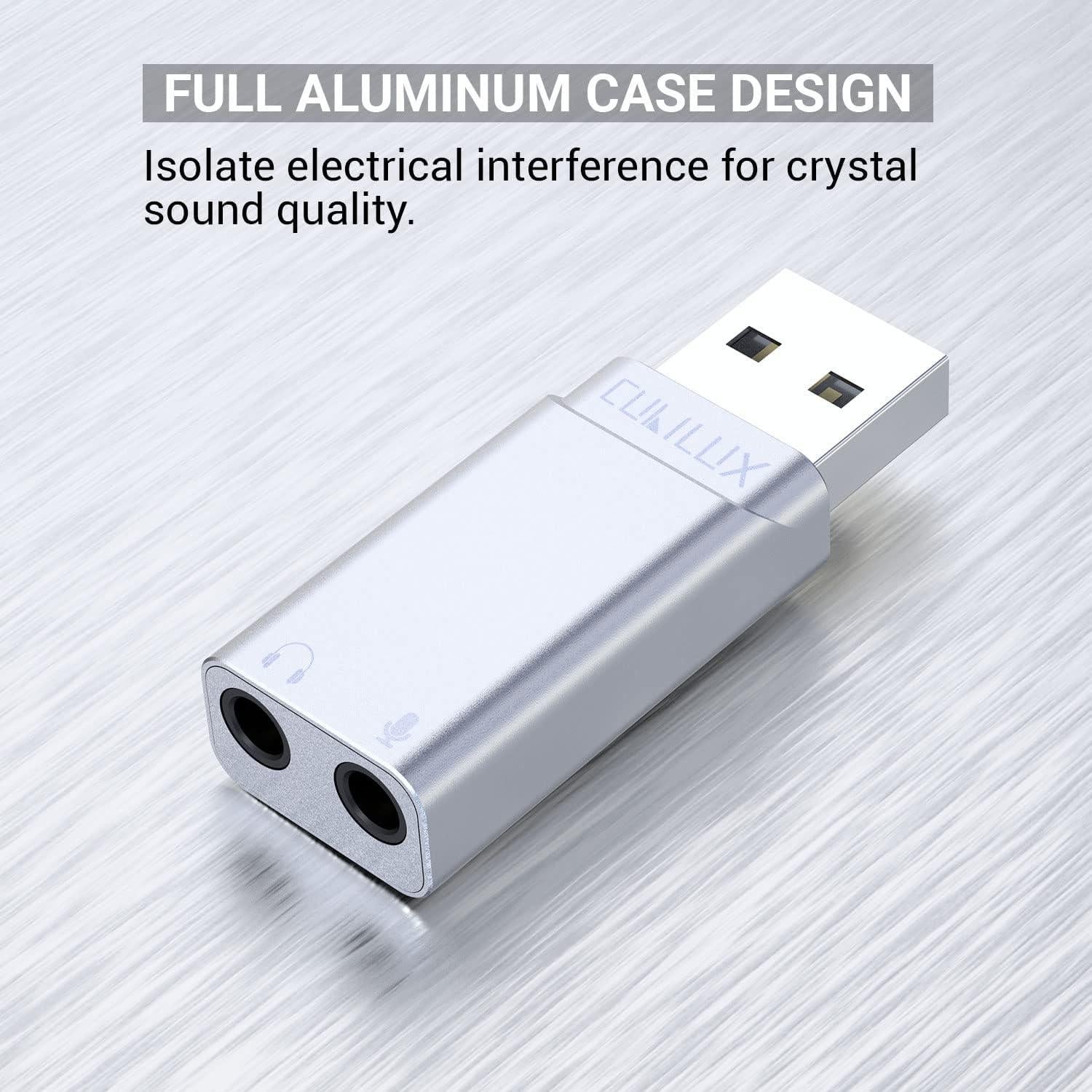 Adaptador de Sonido Estéreo USB Cubilux 96KHz/24bit para PC y PS5