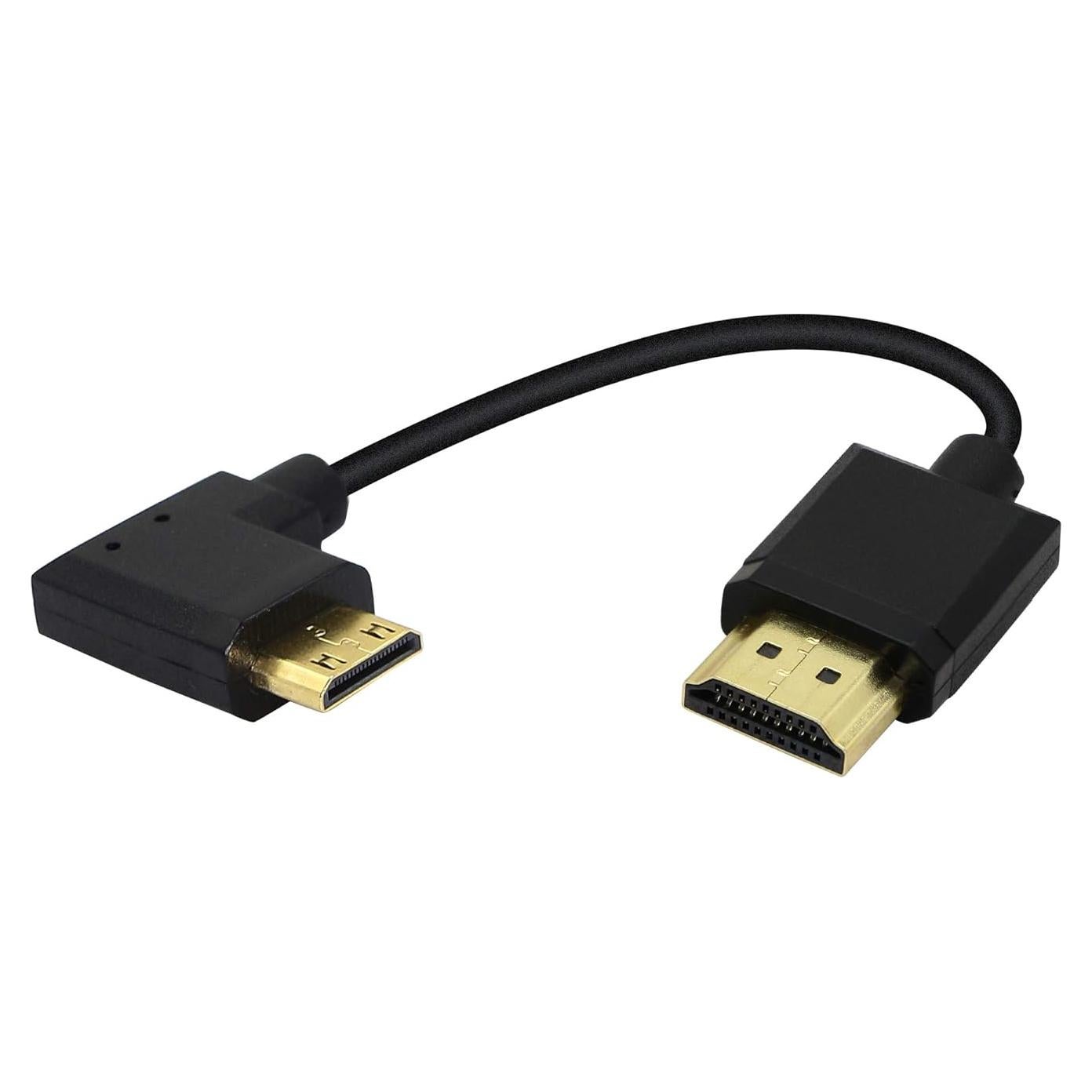 Cable Mini HDMI a HDMI 15cm YOUCHENG 4K 60Hz Ángulo Recto