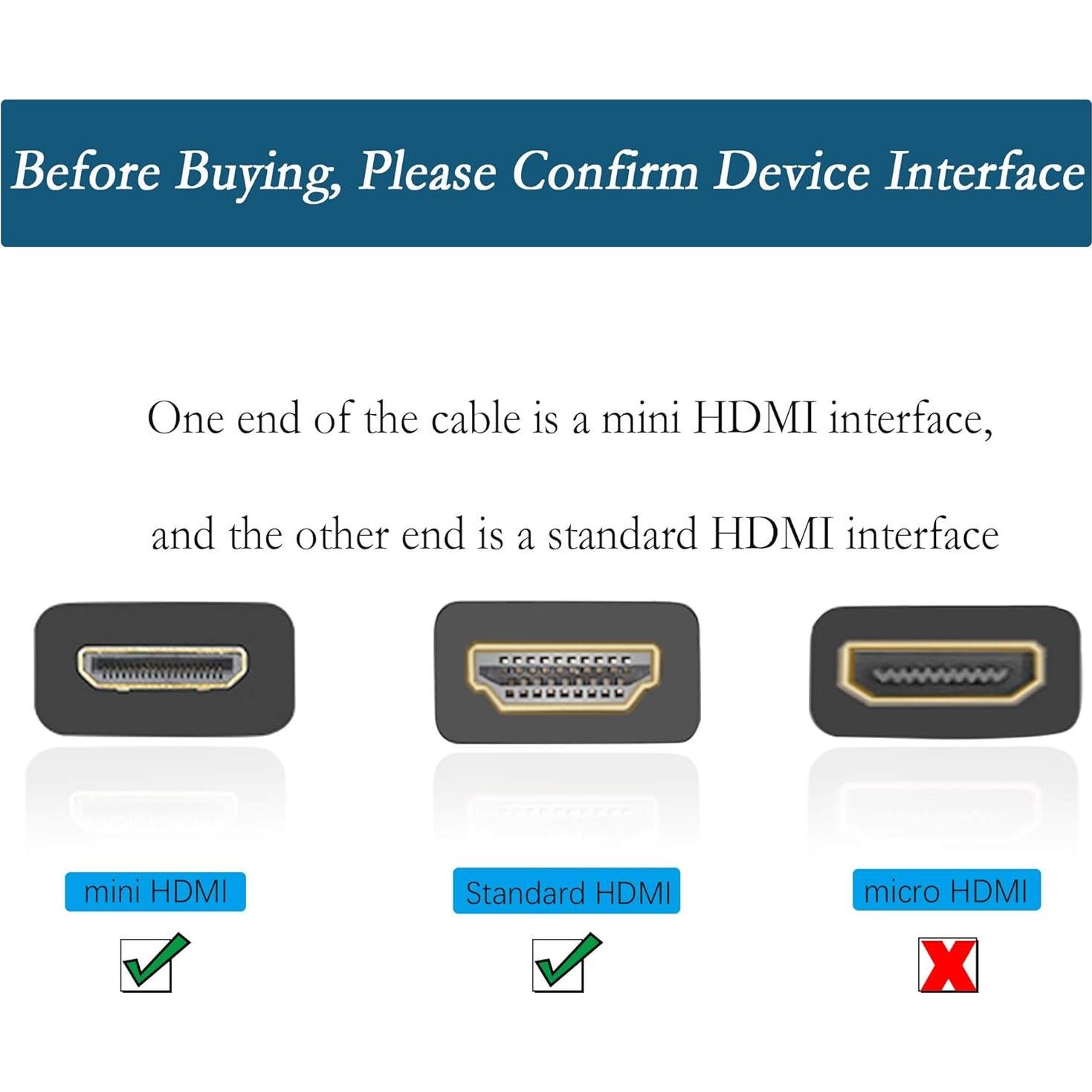 Cable Mini HDMI a HDMI 15cm YOUCHENG 4K 60Hz Ángulo Recto