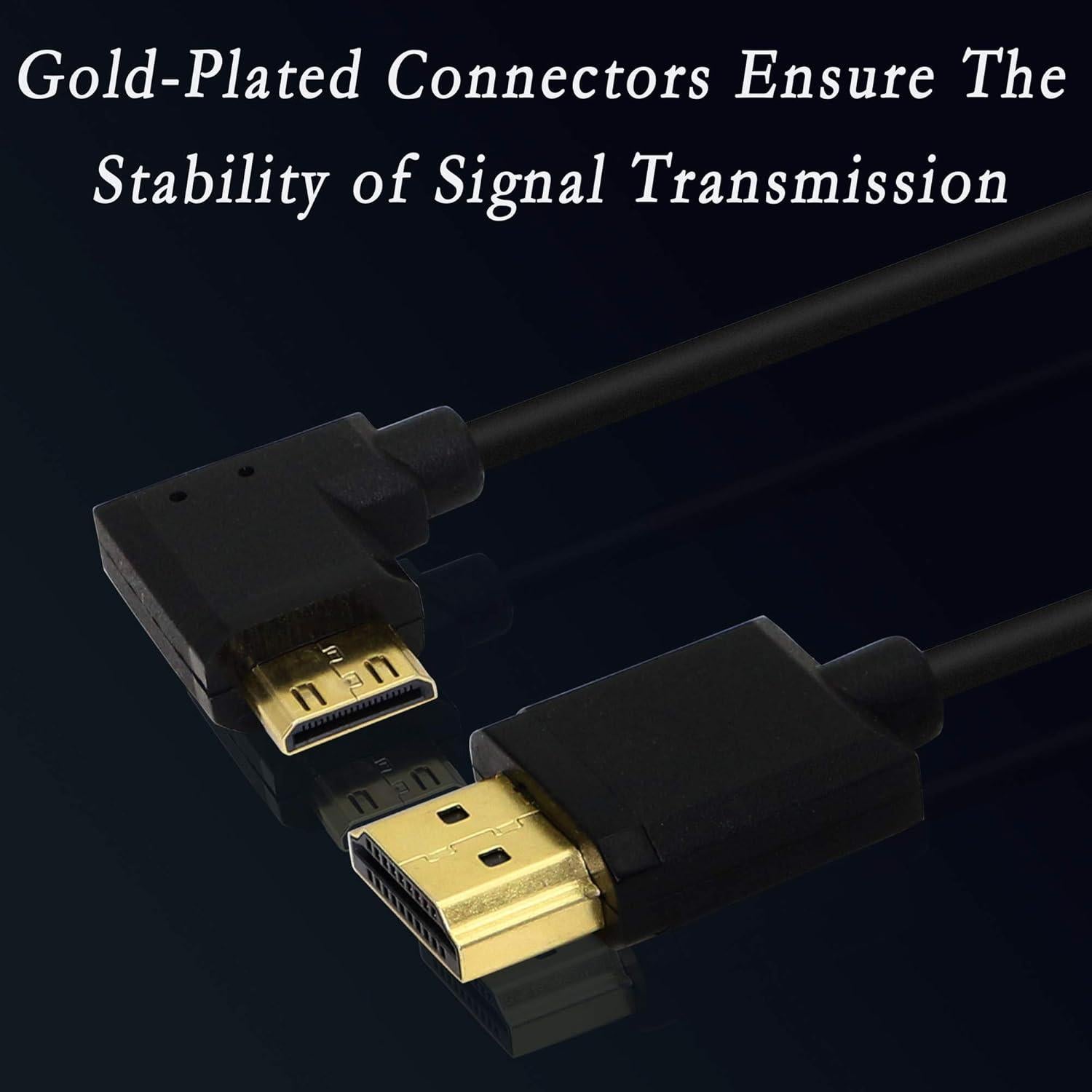 Cable Mini HDMI a HDMI 15cm YOUCHENG 4K 60Hz Ángulo Recto