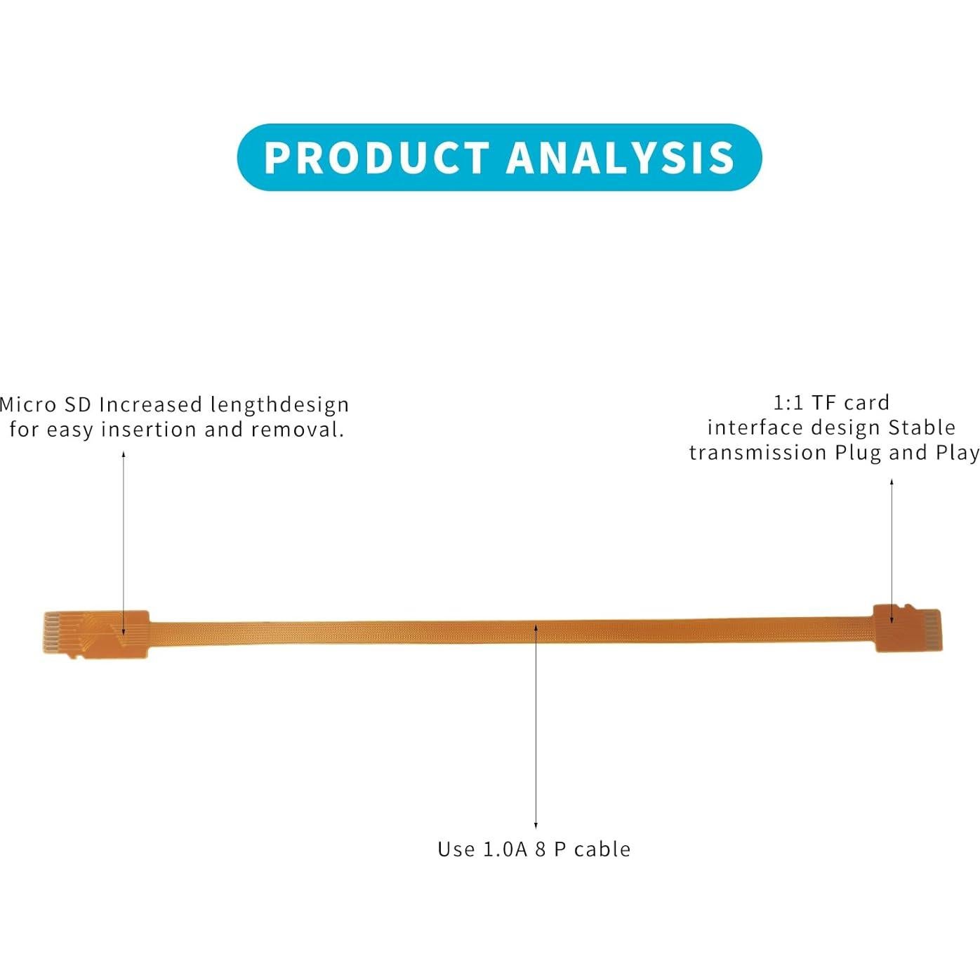 Cable de Extensión Micro SD Macho a Macho 20 cm PinQiongZhe