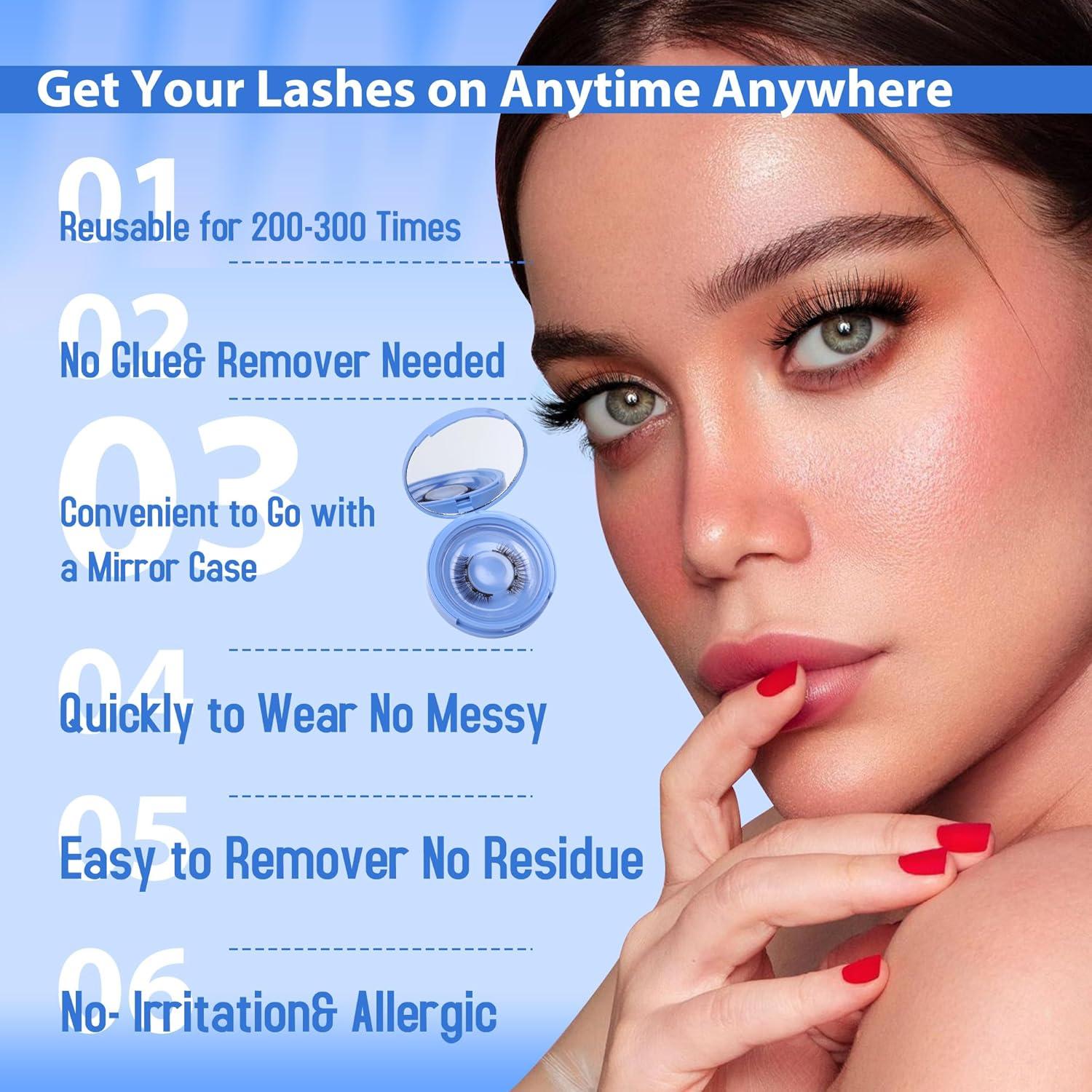 Pestañas Magnéticas JIMIRE Ligeras Reutilizables - 1 Par