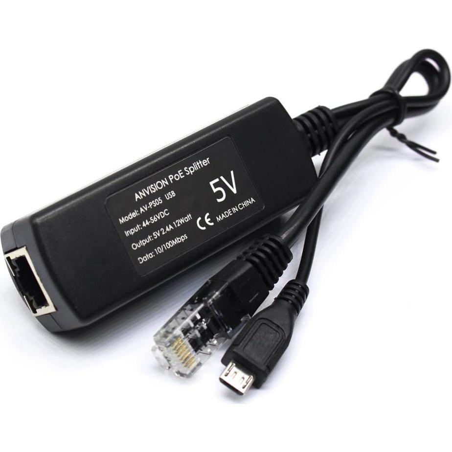 Divisor PoE Activo ANVISION 5V 2.4A 2-Pack para Raspberry Pi