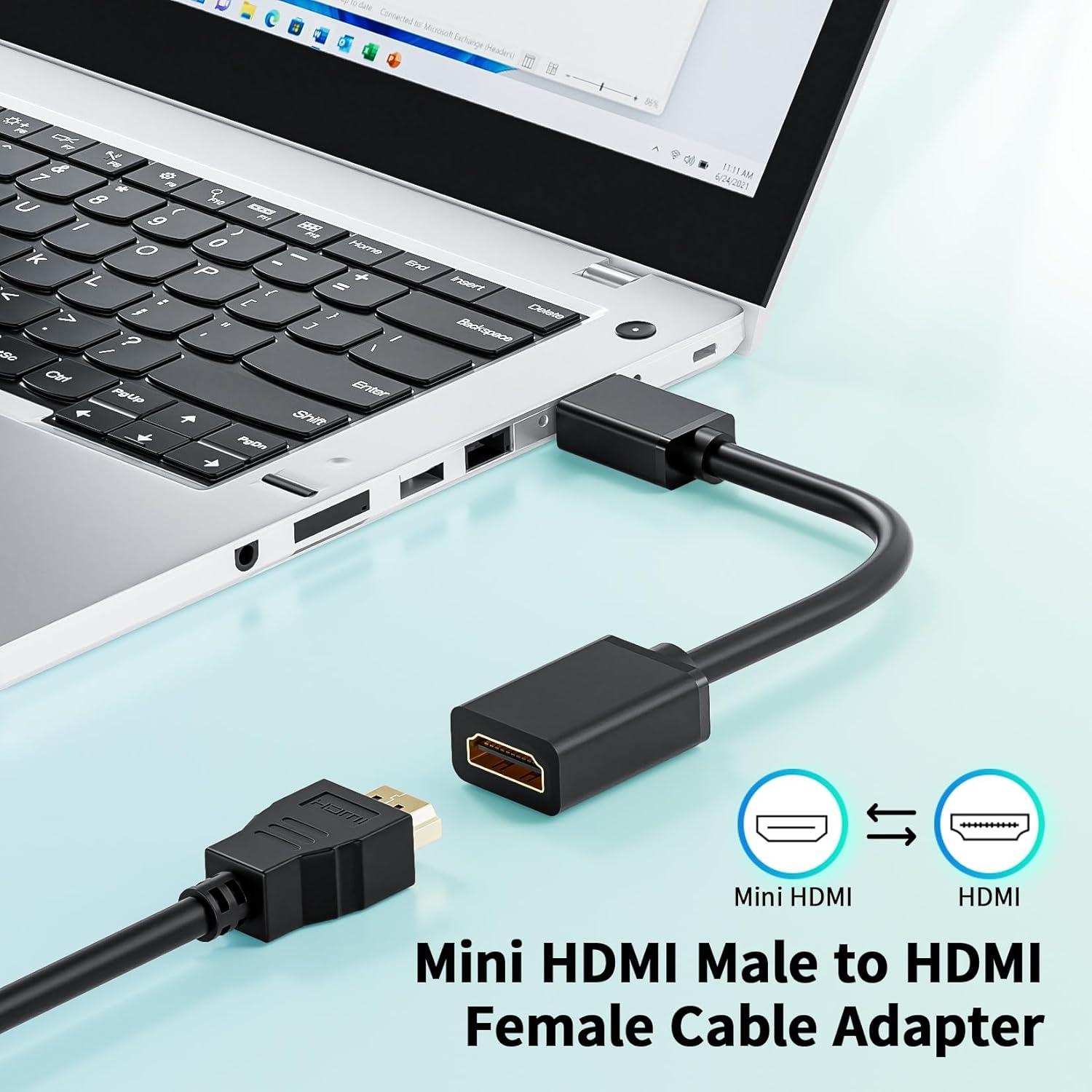 Adaptador Mini HDMI a HDMI LUKFOCAB 4K 30cm Soporta 60Hz