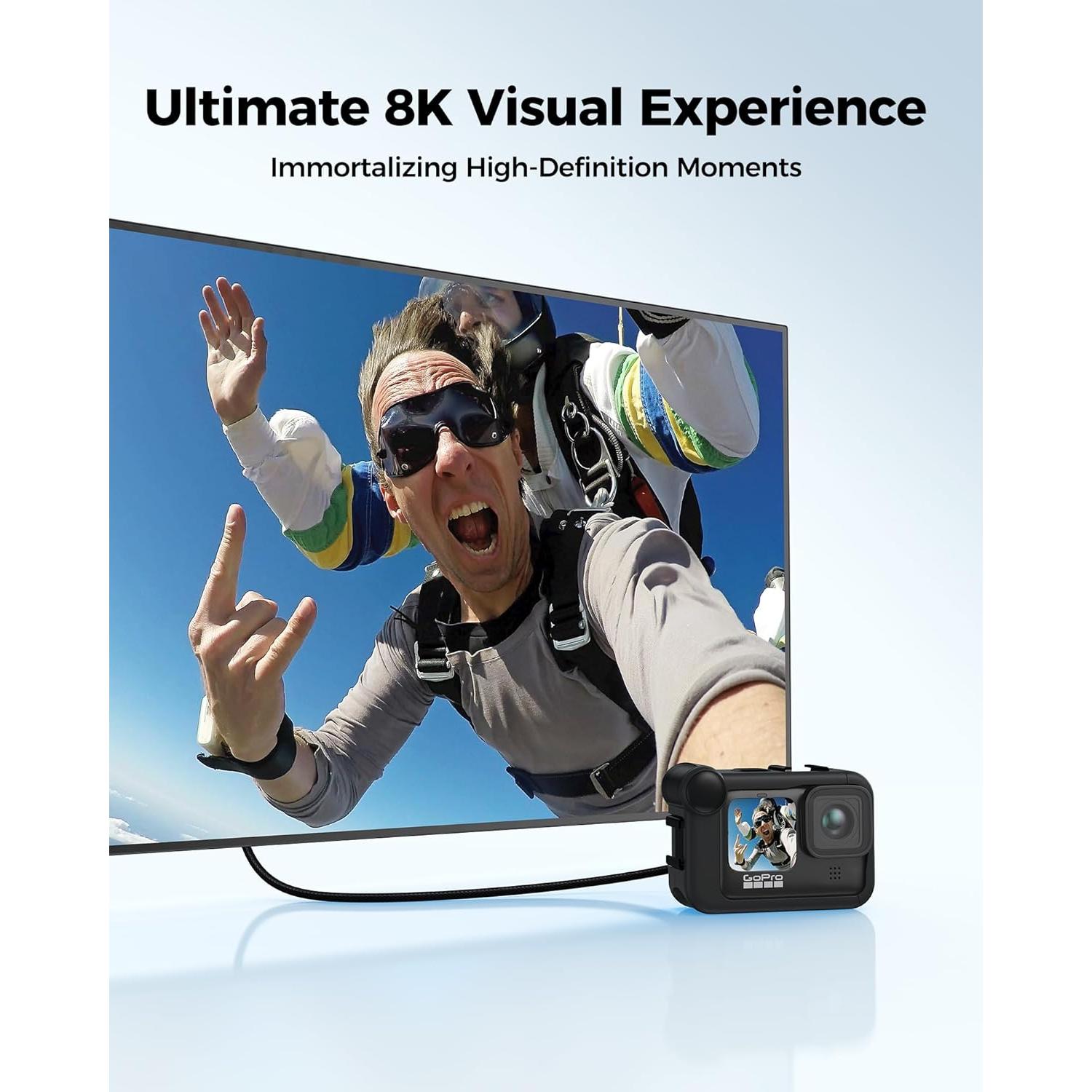 Cable Micro HDMI a HDMI Silkland 2m 8K 4K 48Gbps HDR