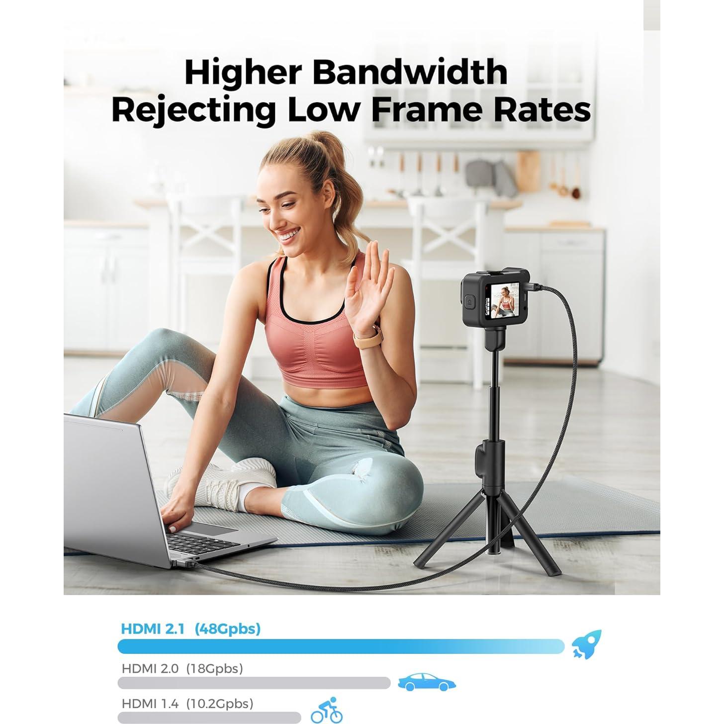 Cable Micro HDMI a HDMI Silkland 2m 8K 4K 48Gbps HDR