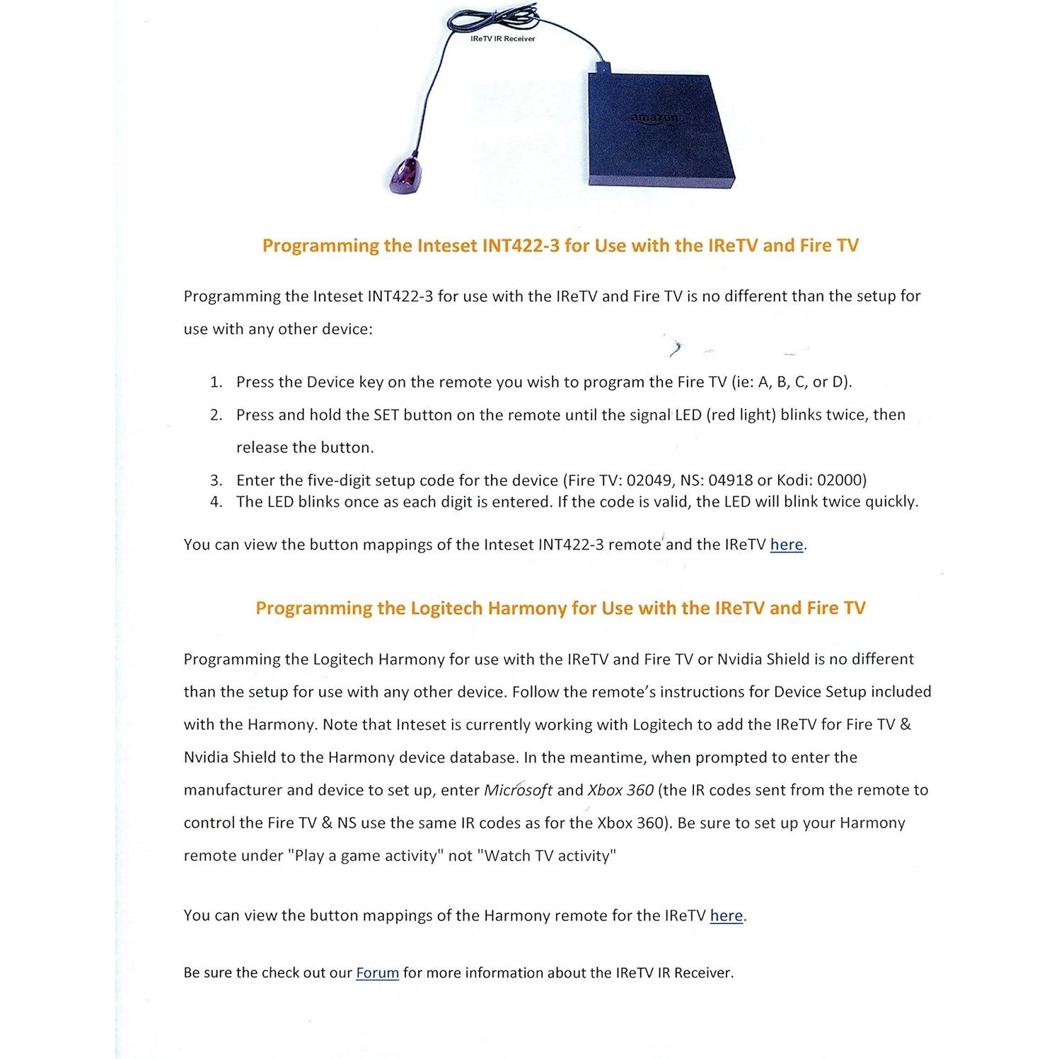 Receptor IR USB IReTV para Nvidia Shield y Fire TV