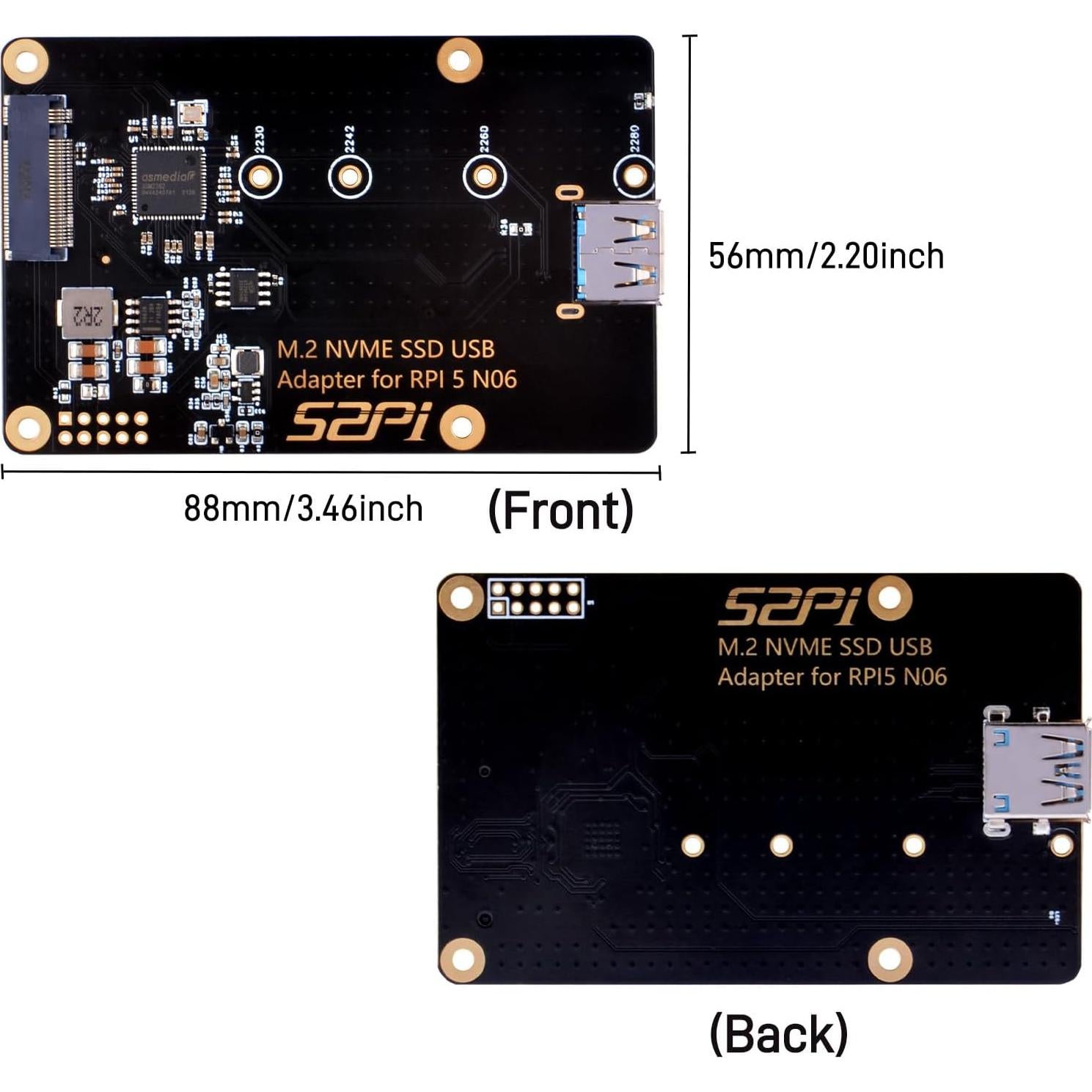 Adaptador USB 3.0 GeeekPi N06 para SSD NVMe M.2 Raspberry Pi 5