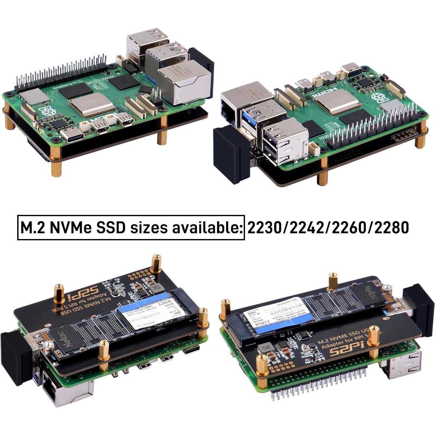 Adaptador USB 3.0 GeeekPi N06 para SSD NVMe M.2 Raspberry Pi 5