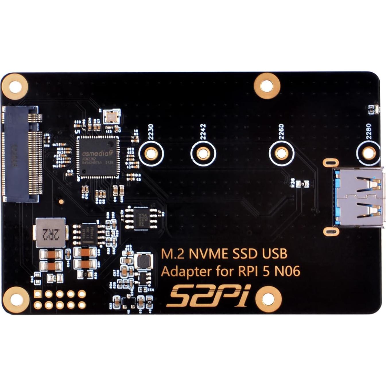 Adaptador USB 3.0 GeeekPi N06 para SSD NVMe M.2 Raspberry Pi 5