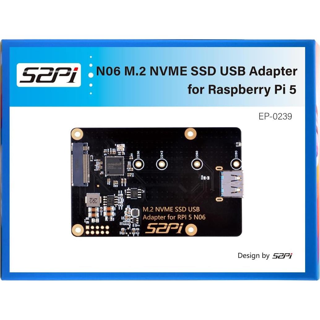 Adaptador USB 3.0 GeeekPi N06 para SSD NVMe M.2 Raspberry Pi 5