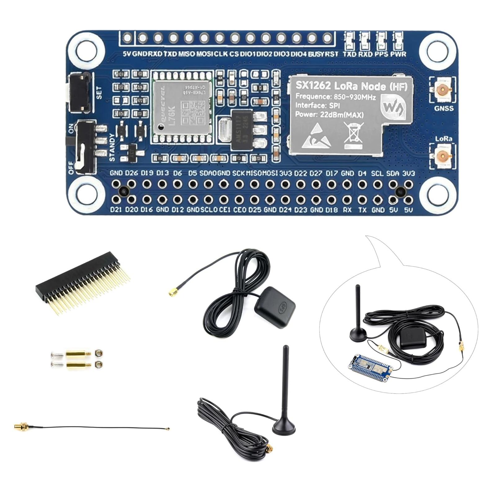Módulo LoRaWAN GNSS UeeKKoo SX1262 para Raspberry Pi