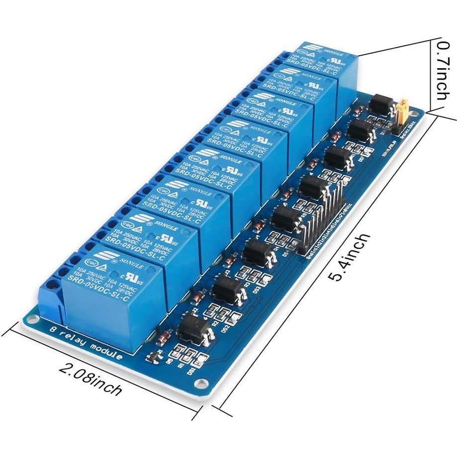 Módulo de Relé de 8 Canales Lystin DC 5V 10A para Microcontroladores