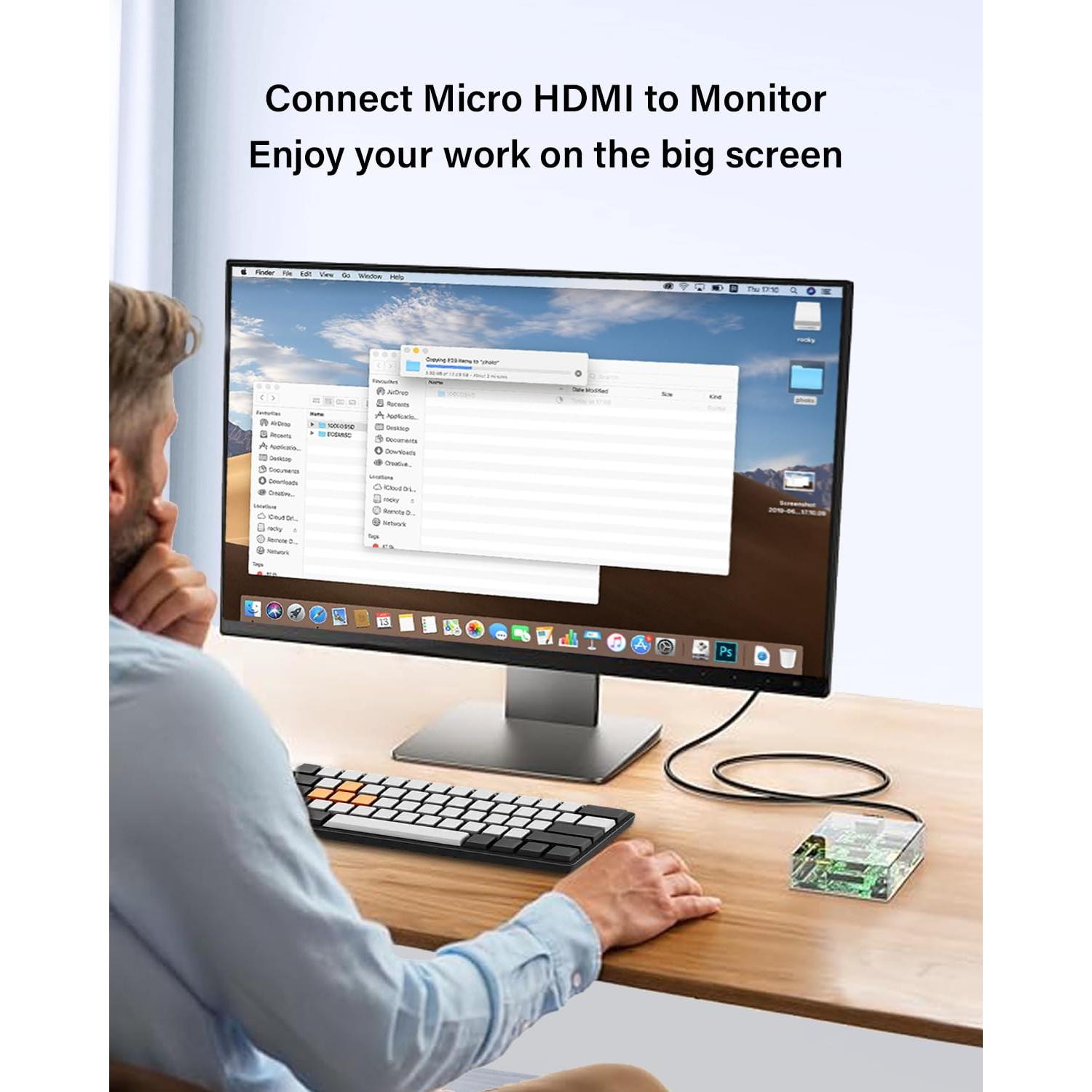 Cable Micro HDMI a USB C 1.83m KOMGILK 4K 60Hz 18Gbps