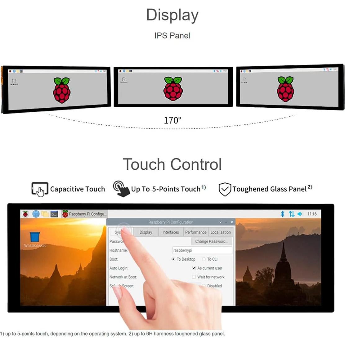 Pantalla LCD Táctil Capacitiva Waveshare 20.1 cm HDMI 400x1280