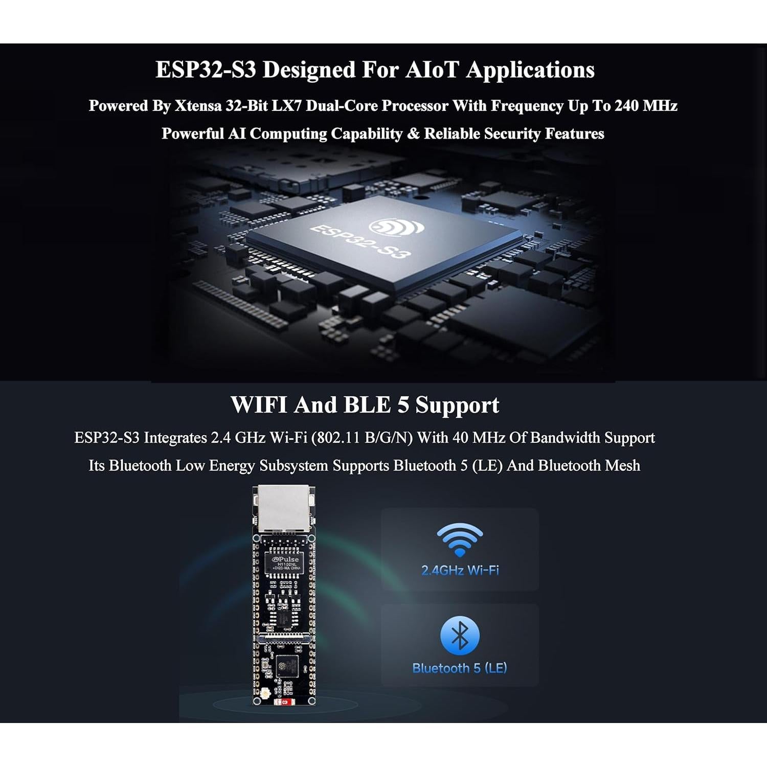 Placa de Desarrollo Ethernet UeeKKoo ESP32-S3 con Módulo PoE