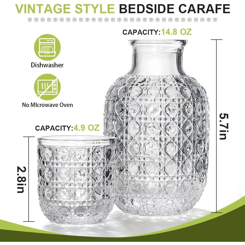 Juego de Jarra y Vaso Homvle 537ml Piedra Preciosa