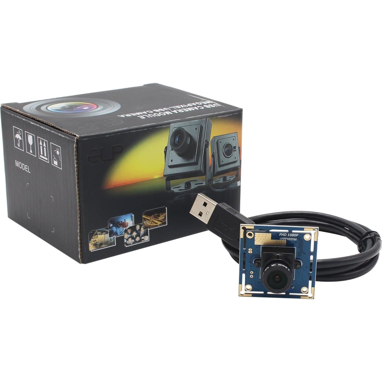 Cámara USB ELP 1080P Gran Angular 2.8mm 60fps para PC