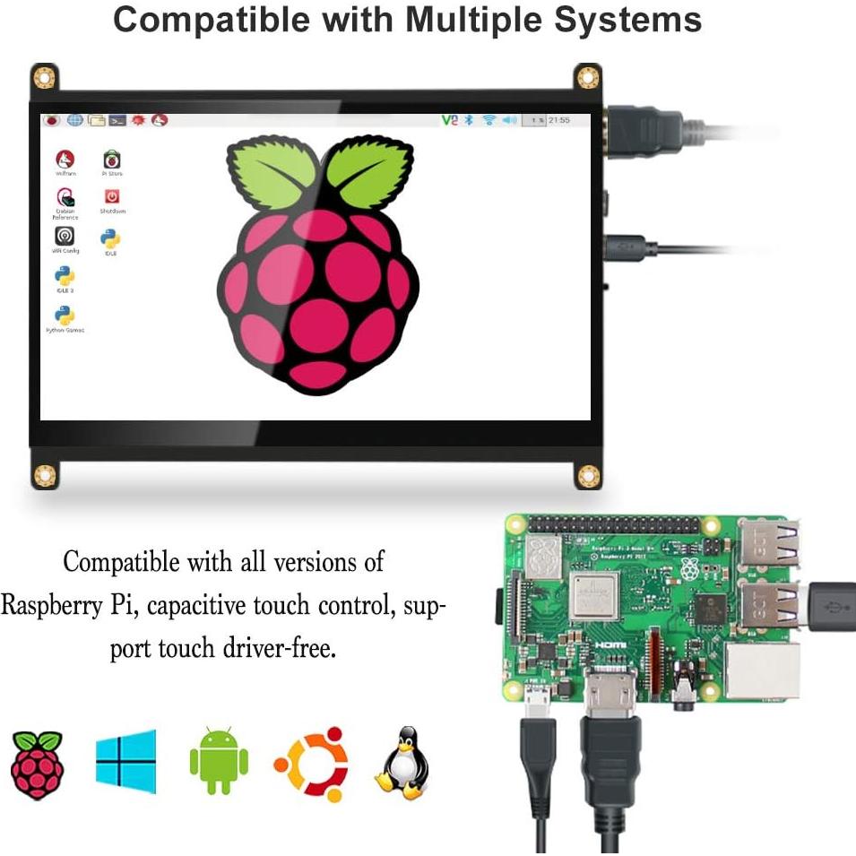 Pantalla Táctil 7" LESOWN LR7-ST IPS 1024x600 HDMI USB