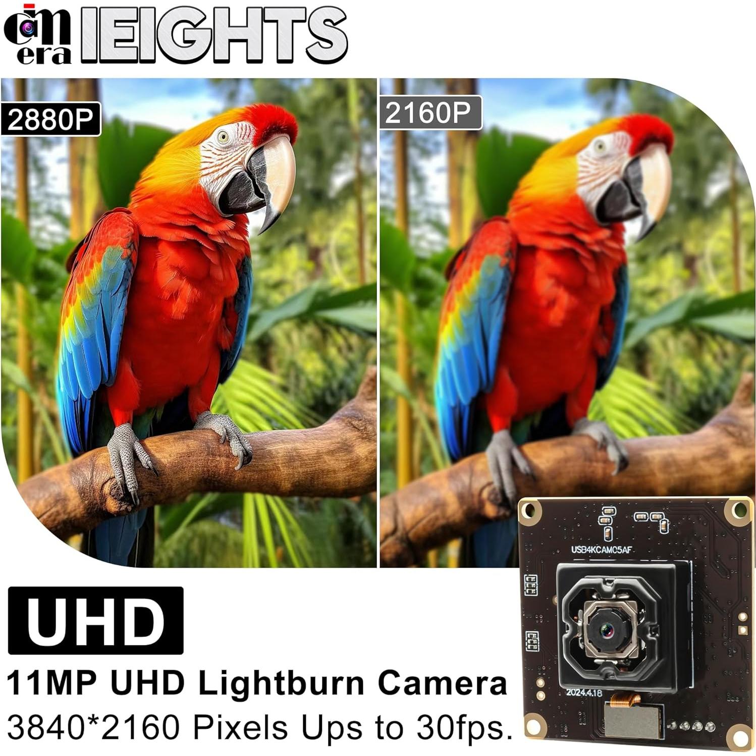 Cámara USB 4K IEights ELP-USB4KCAM05AF-V90, 11MP, Mini