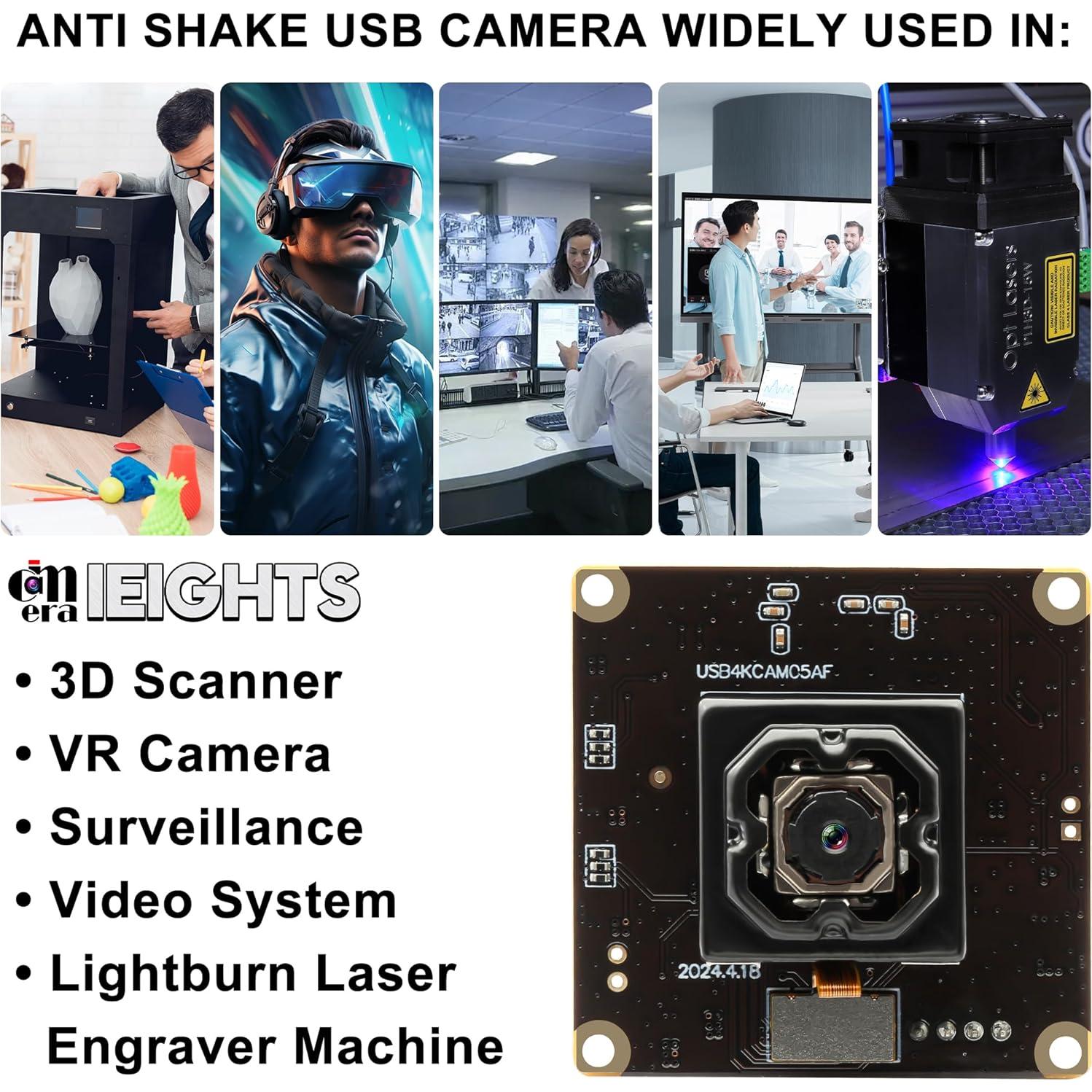 Cámara USB 4K IEights ELP-USB4KCAM05AF-V90, 11MP, Mini