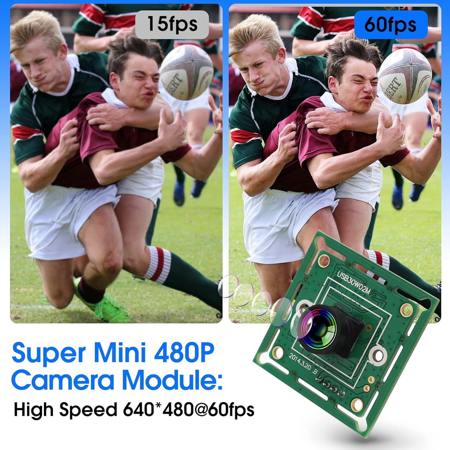 Cámara USB ELP VGA 120° Gran Angular 480P 60fps Mini