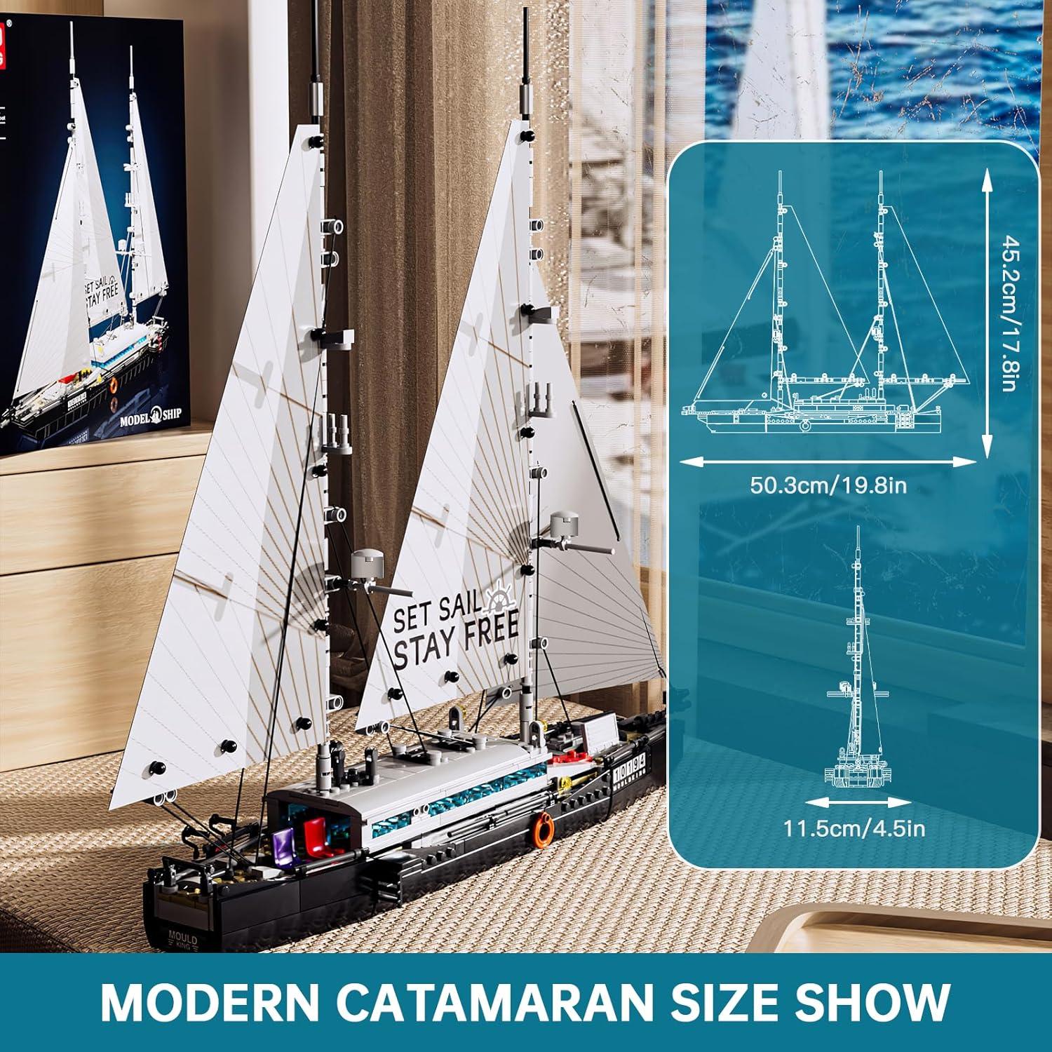 Mould King Velero Moderno 10194 - Kit de Construcción 893 Pcs