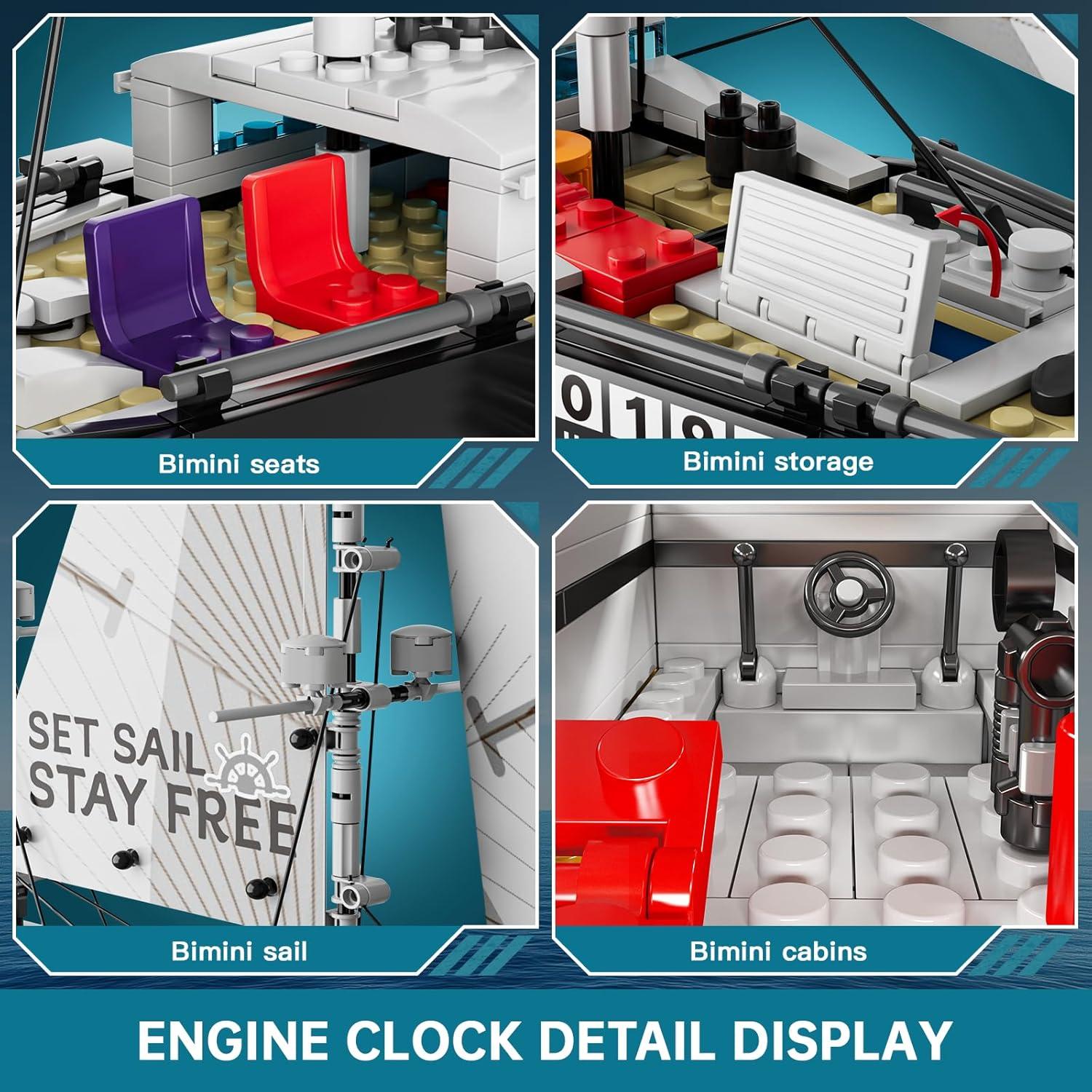 Mould King Velero Moderno 10194 - Kit de Construcción 893 Pcs