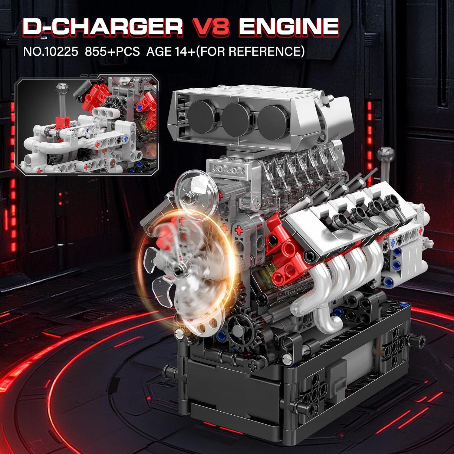 Kit de Motor V8 Mould King 10225 - 855 Piezas STEM para Niños