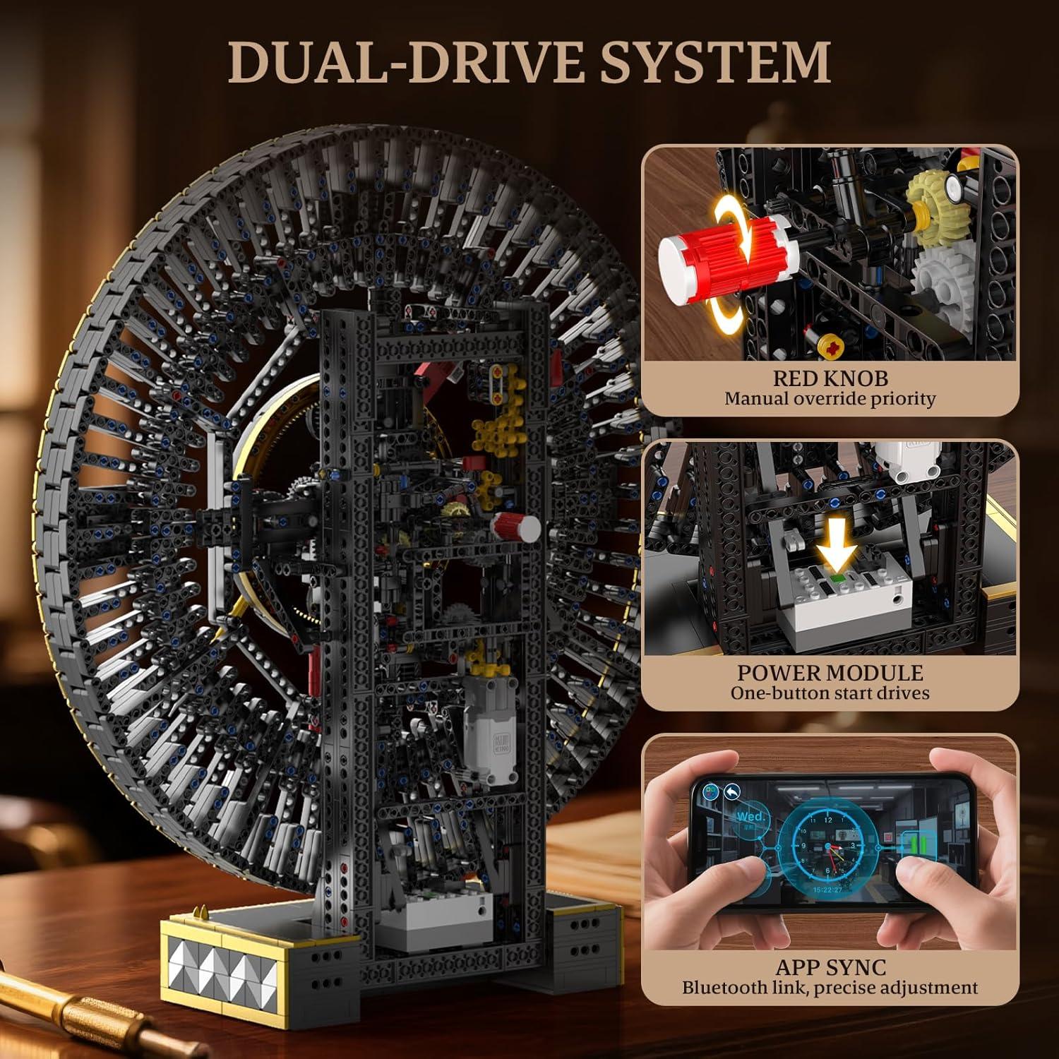 Reloj Mecánico DIY Mould King 10160 3675 Piezas 47.5cm